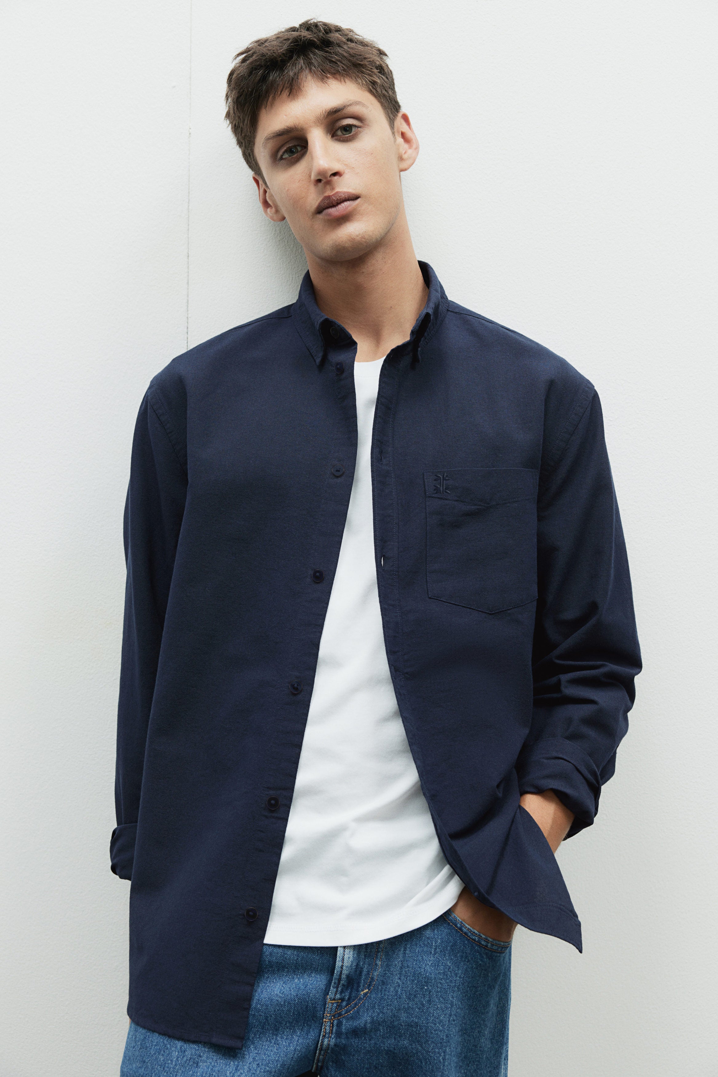 Classic Essential 100% Cotton Embroidery Shirt