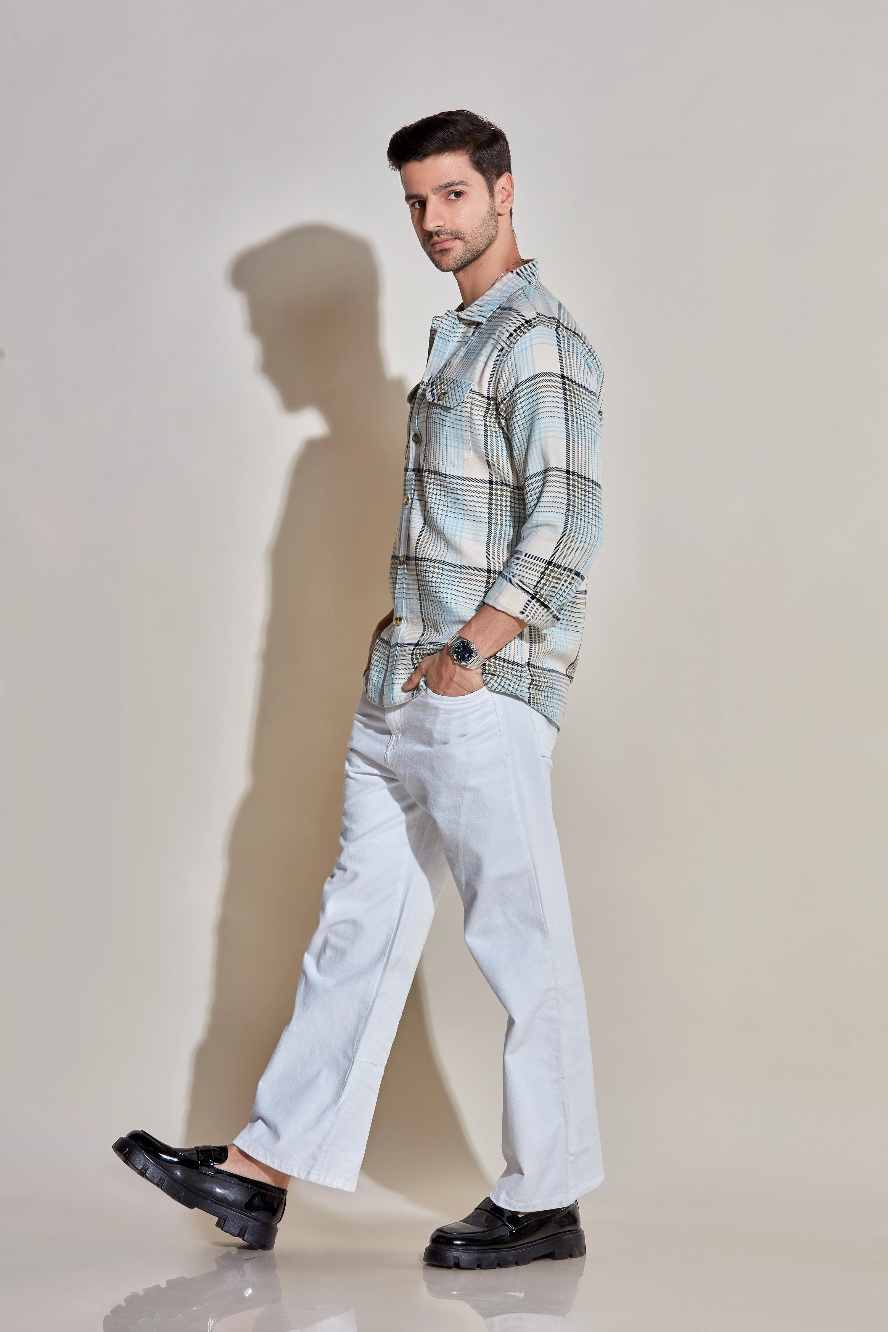 Veg Green Casual Checkered