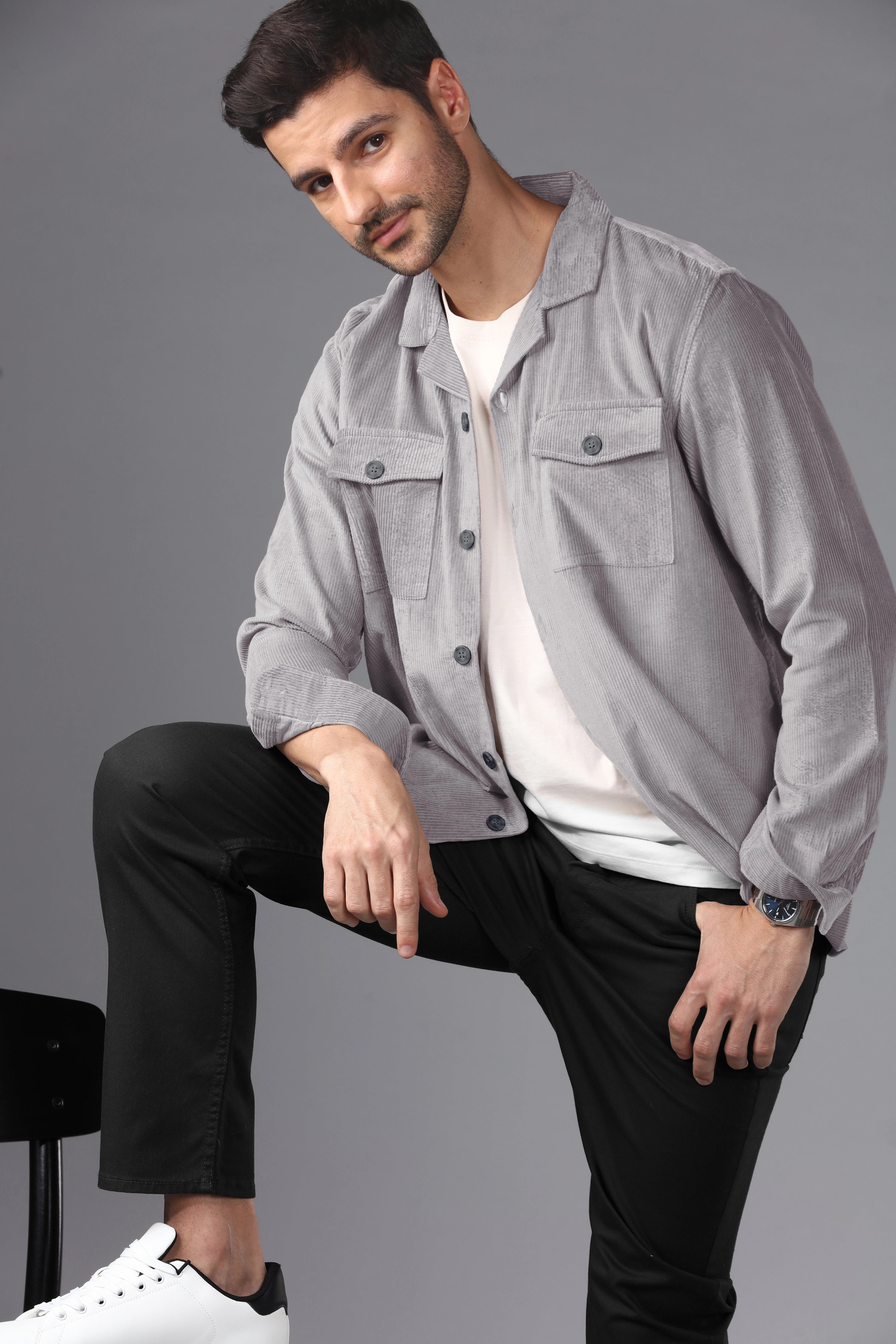 Copenhagen Grey Corduroy Overshirt