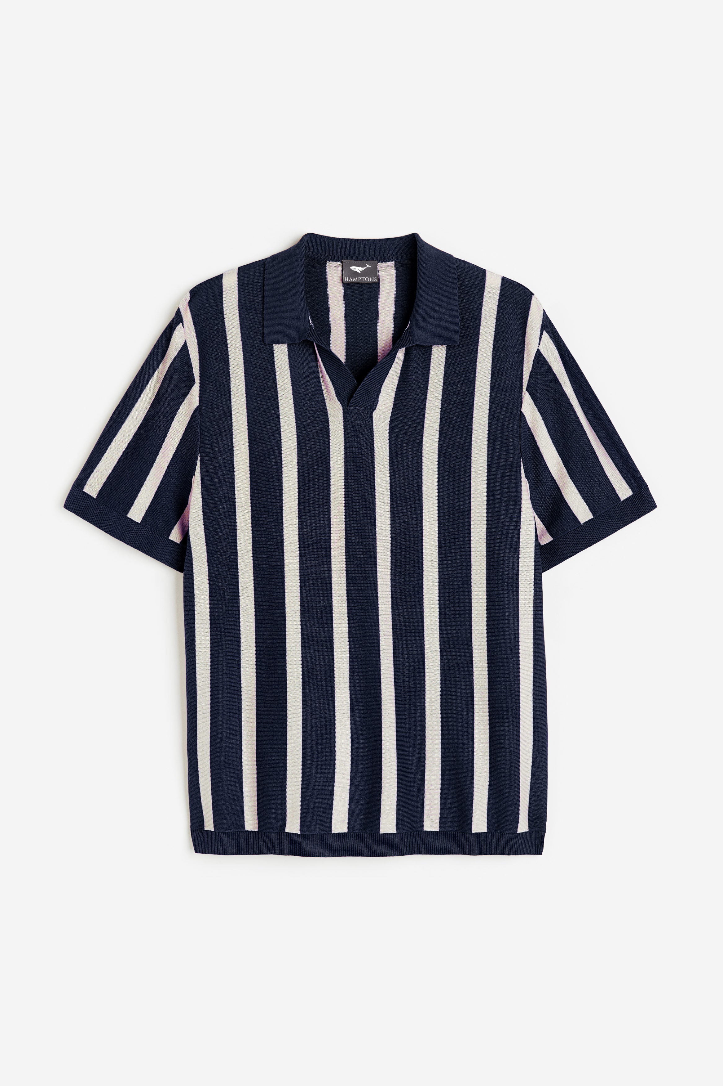 Midnight Blue Stripes Old Money Polo