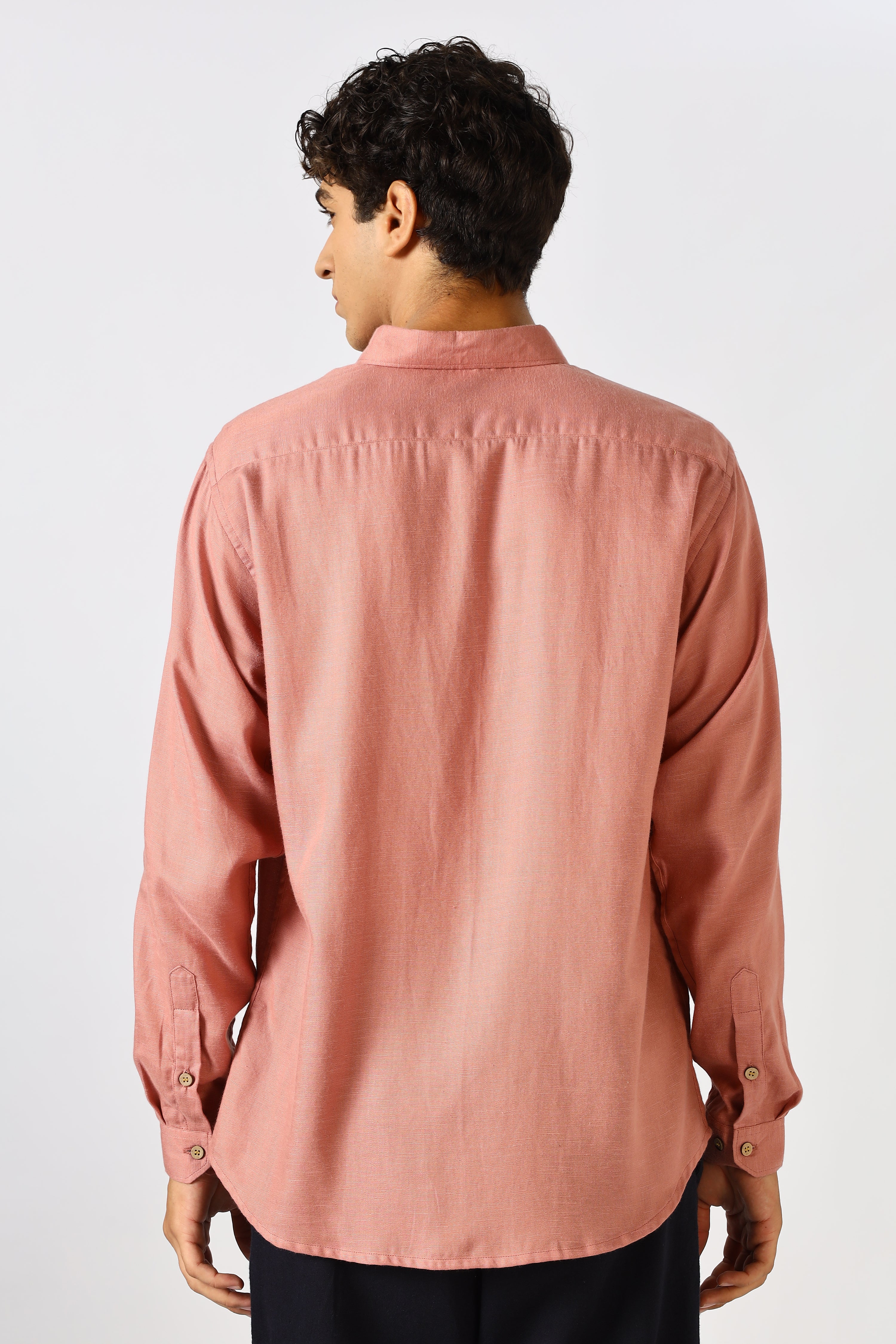 Sundowner Spritz Cotton Regular Fit Dusty Pink Embroidered Shirt