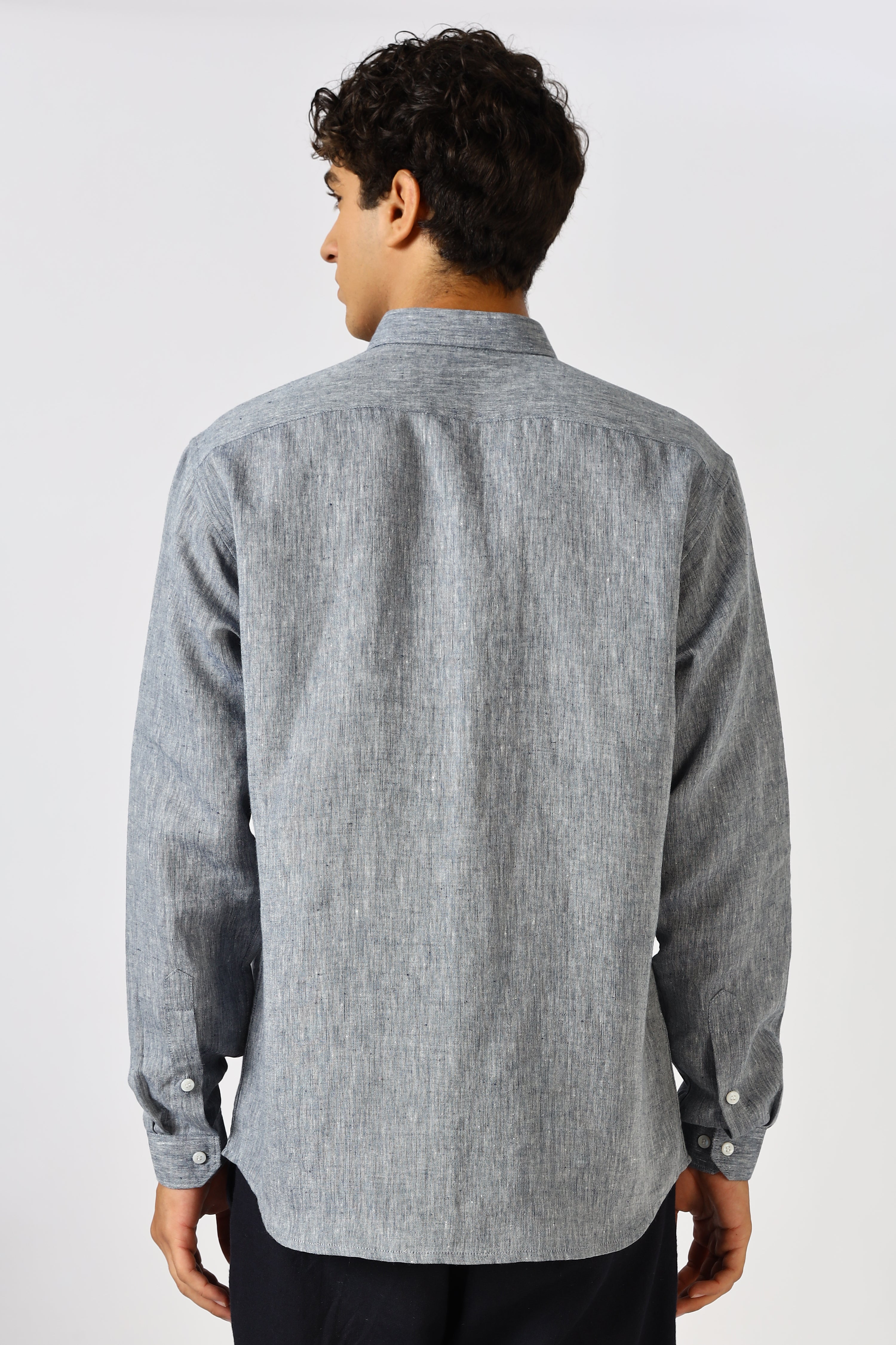 Slate Grey 100% Linen 60s Lea Shirt