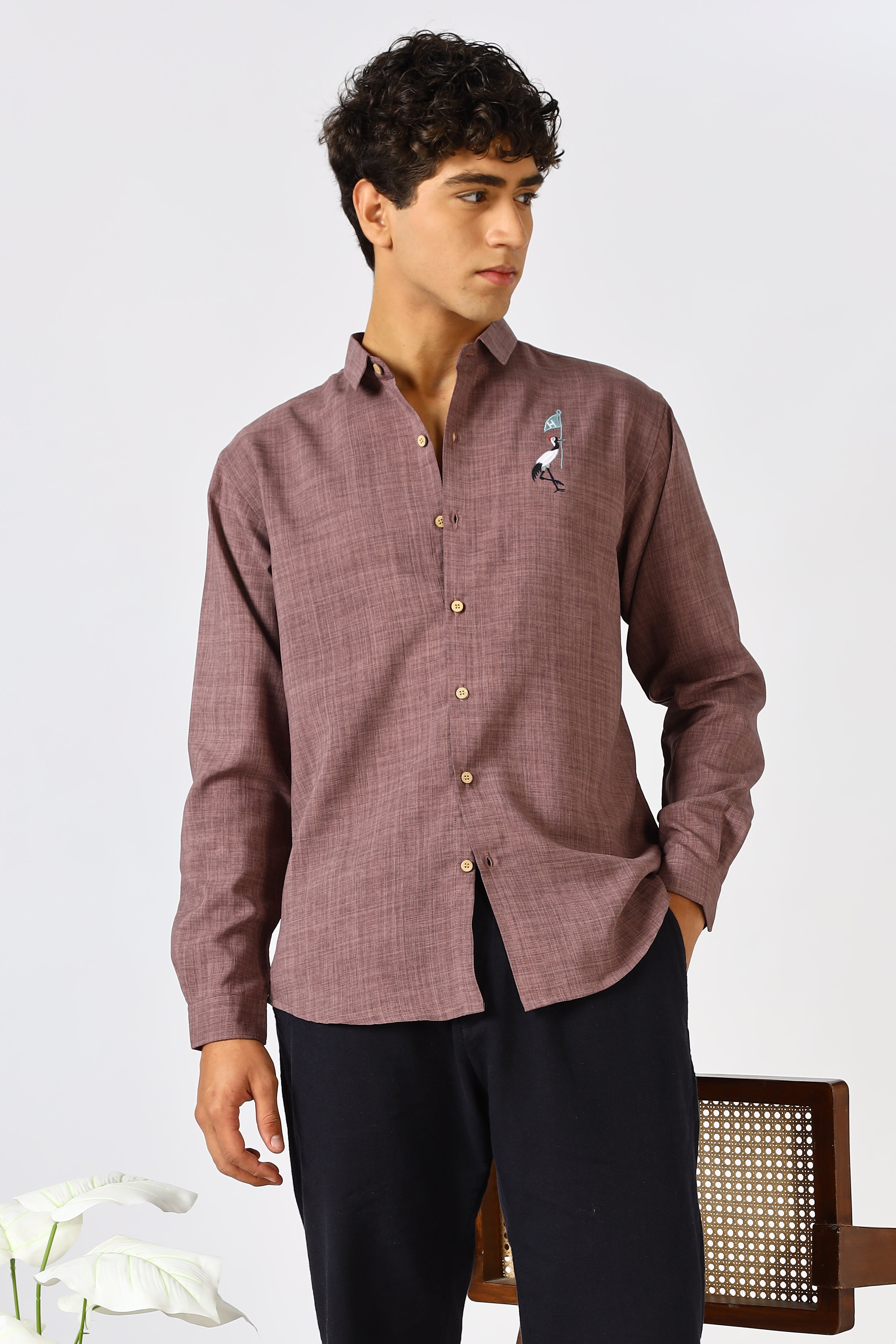 The Crane Escape Embroidered Shirt