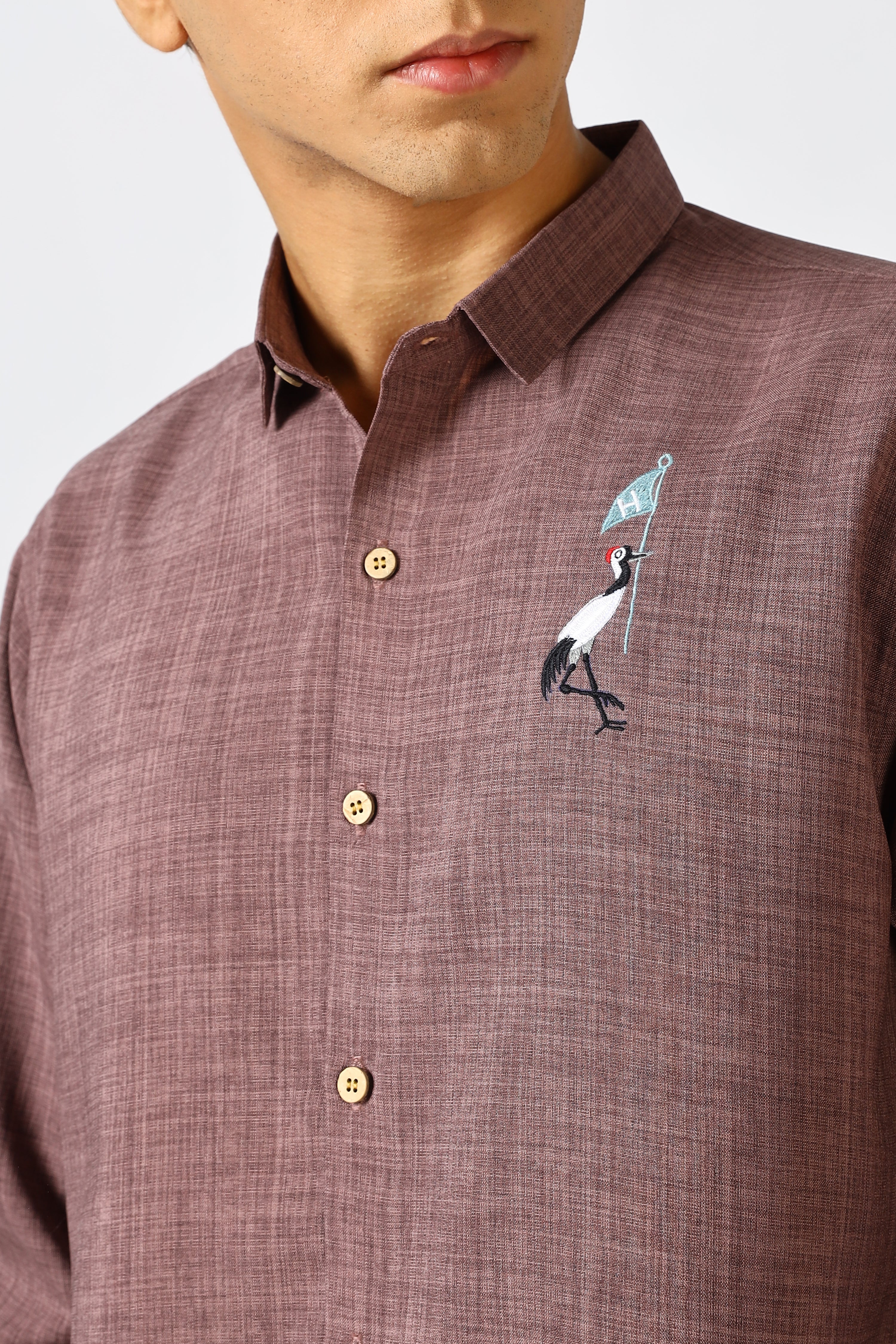 The Crane Escape Embroidered Shirt