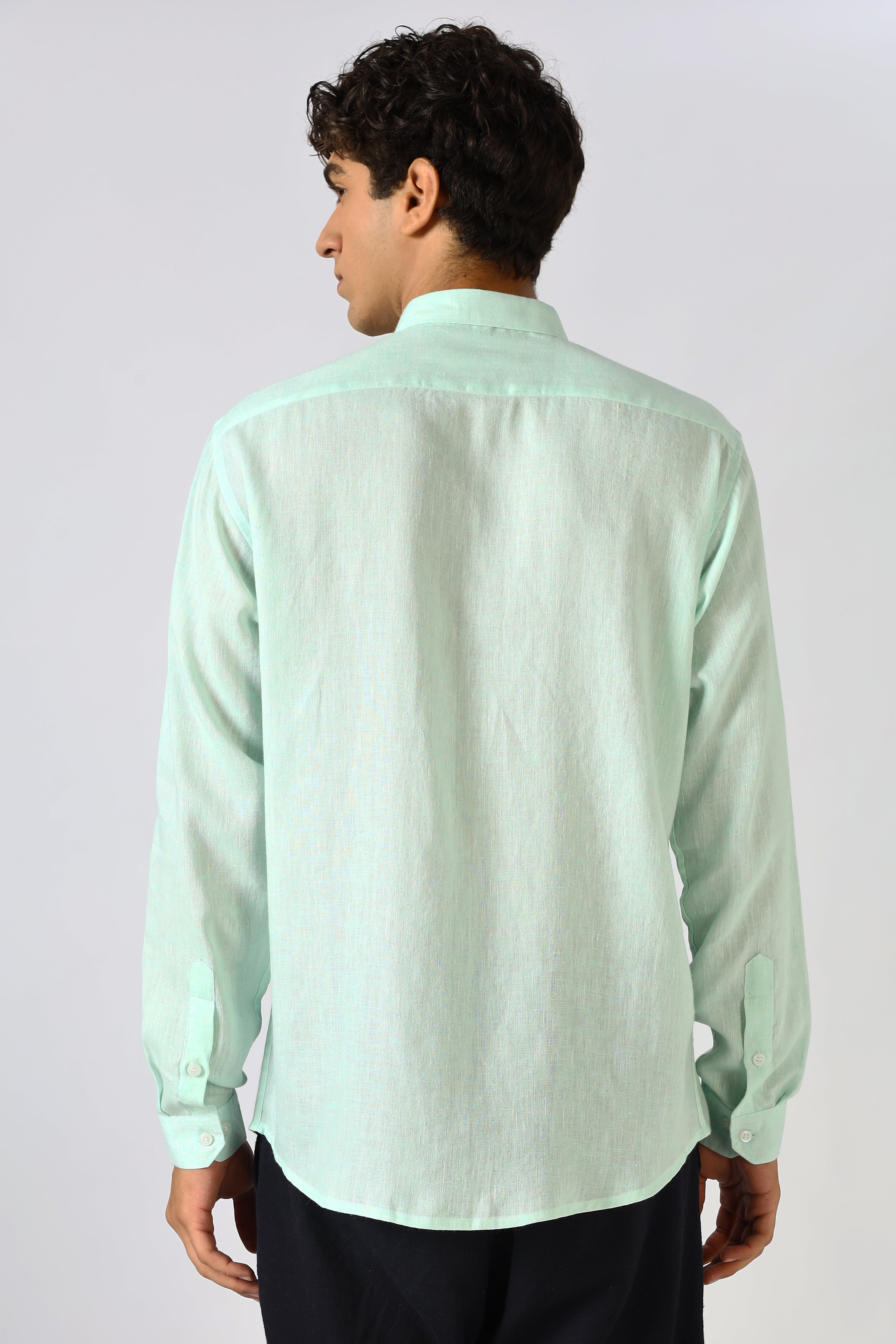 Sea Mint 100% Linen 44 Lea Shirt