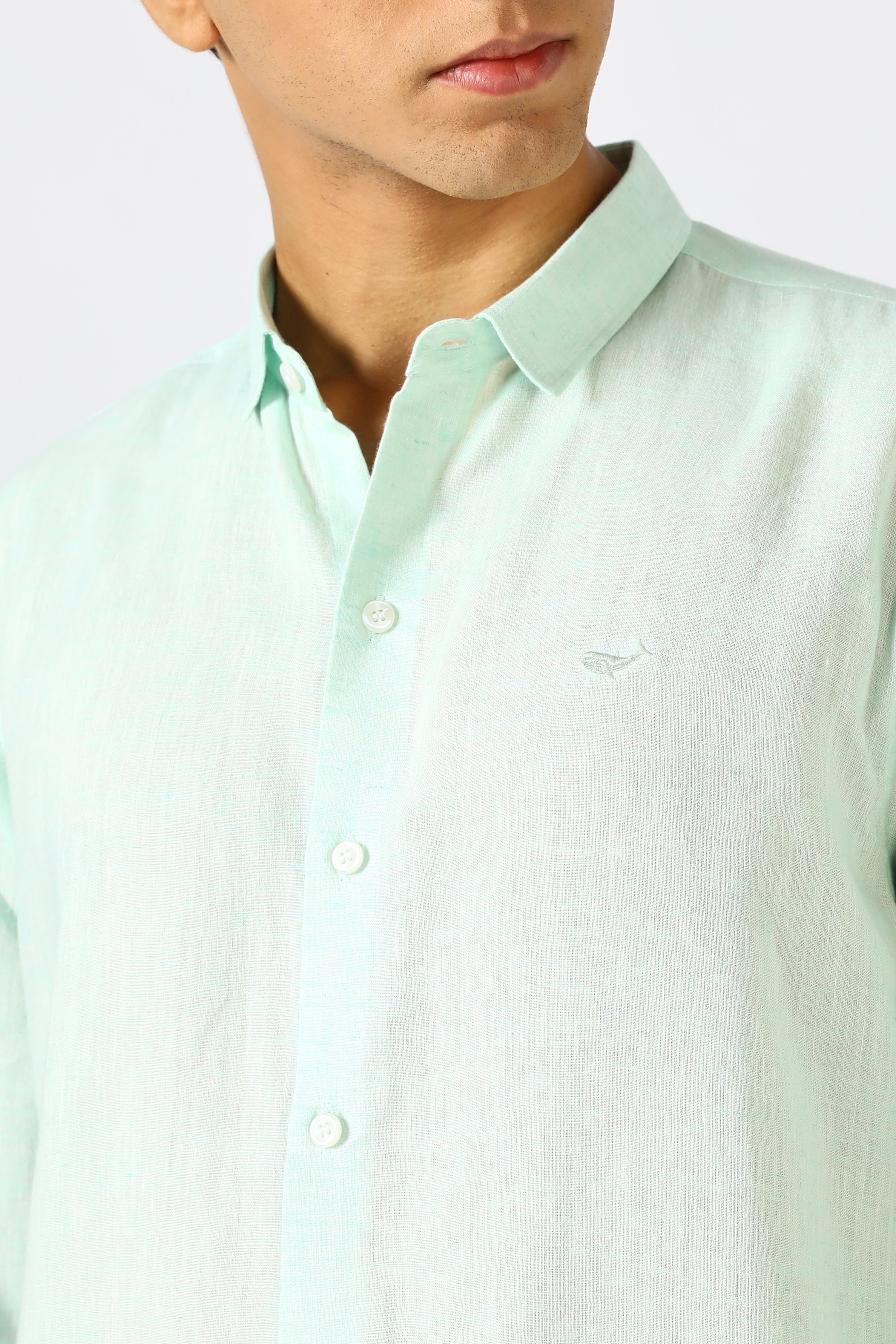 Sea Mint 100% Linen 44 Lea Shirt