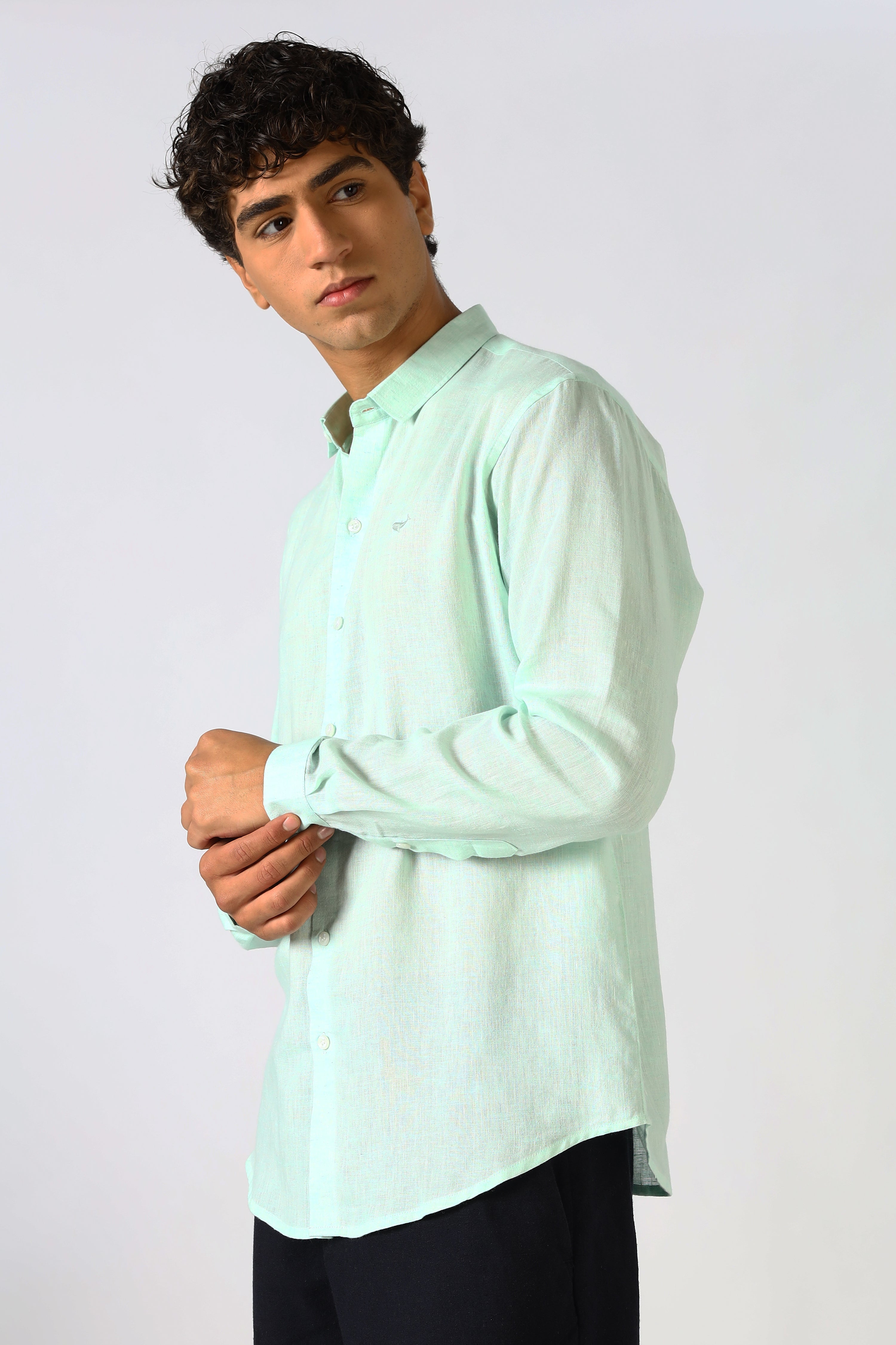 Sea Mint 100% Linen 44 Lea Shirt