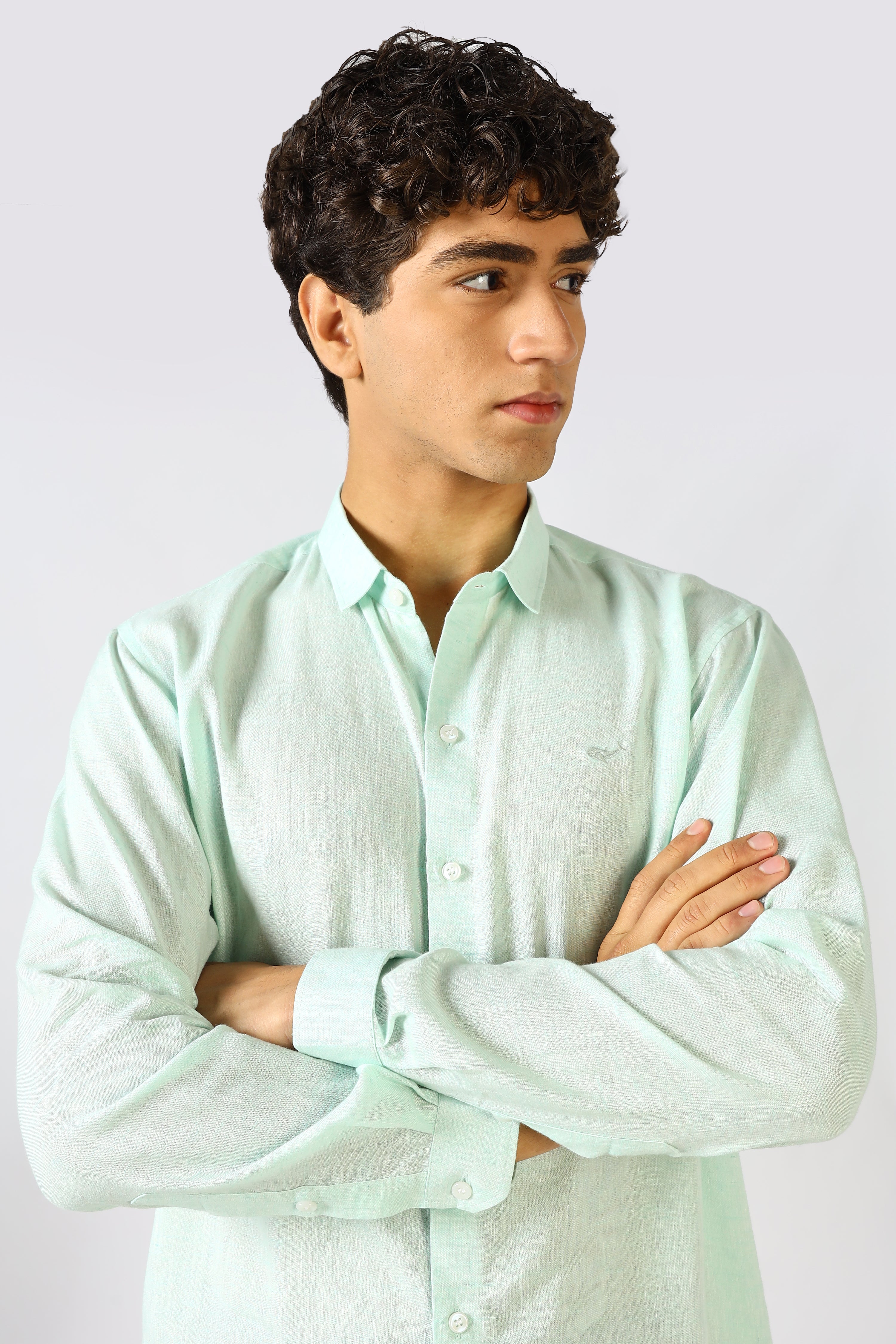 Sea Mint 100% Linen 44 Lea Shirt