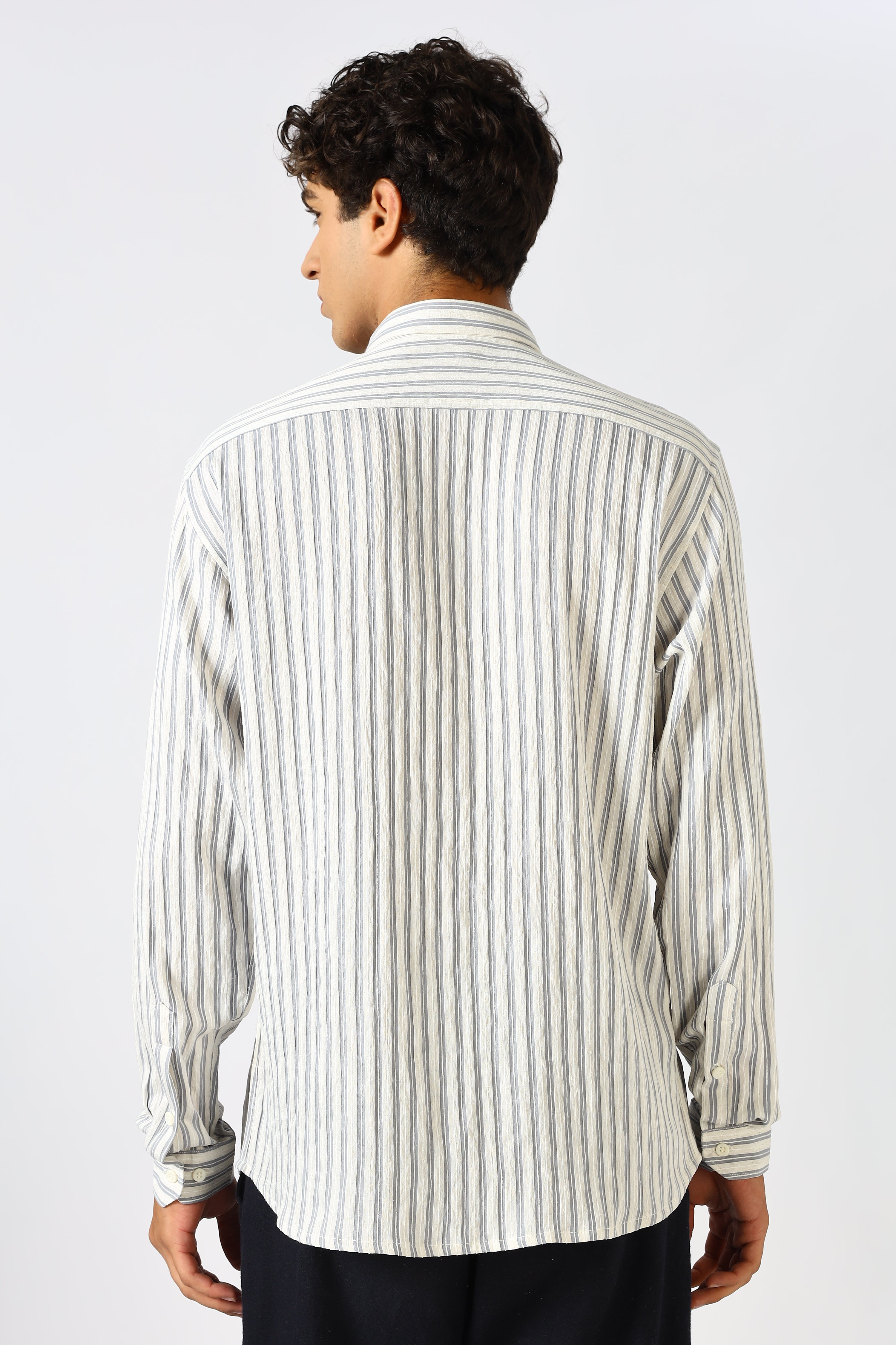 Ocean Hues Striped Seer Sucker Essential Shirt