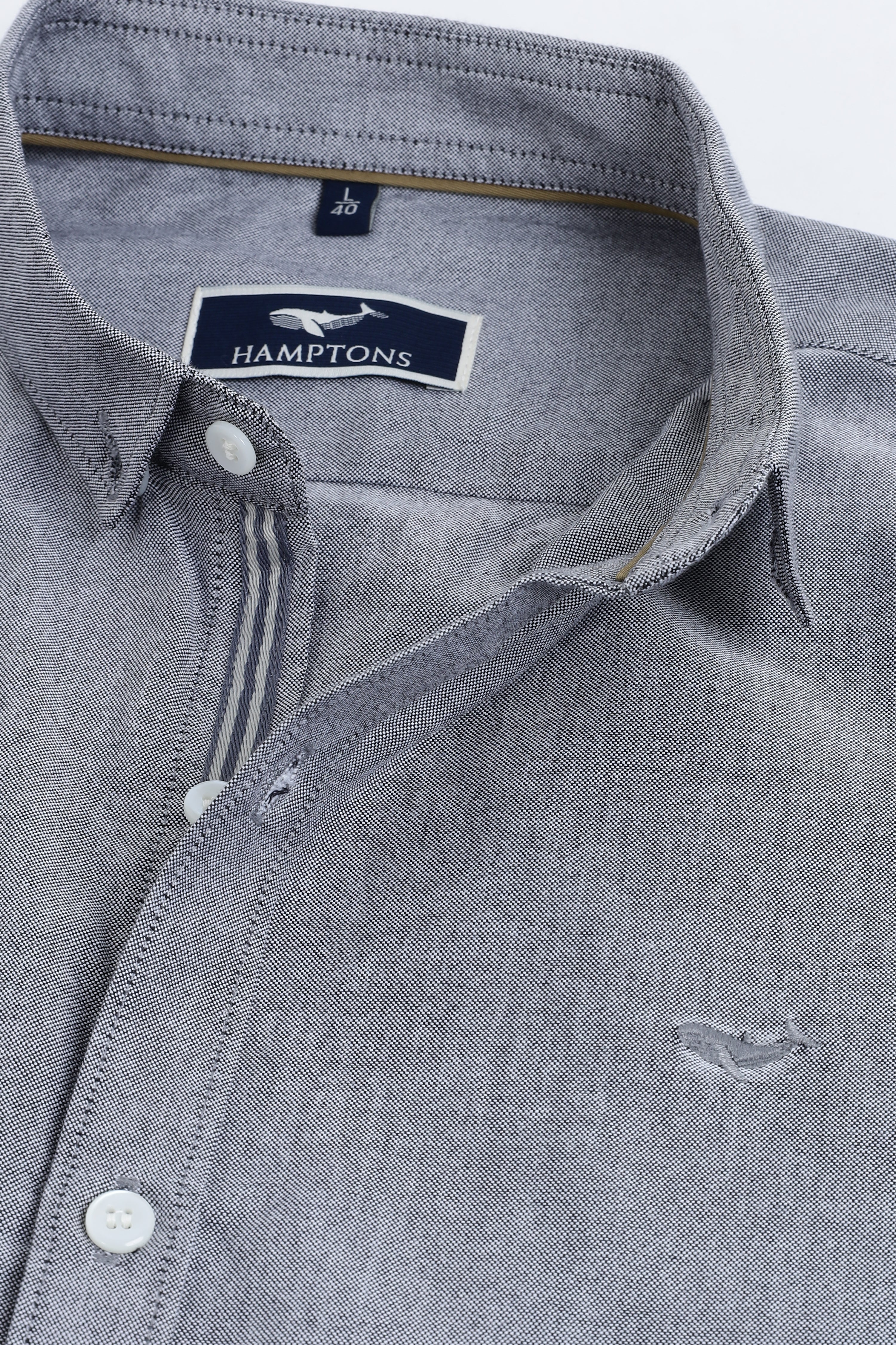 Milan Grey Pre-washed Oxford Shirt