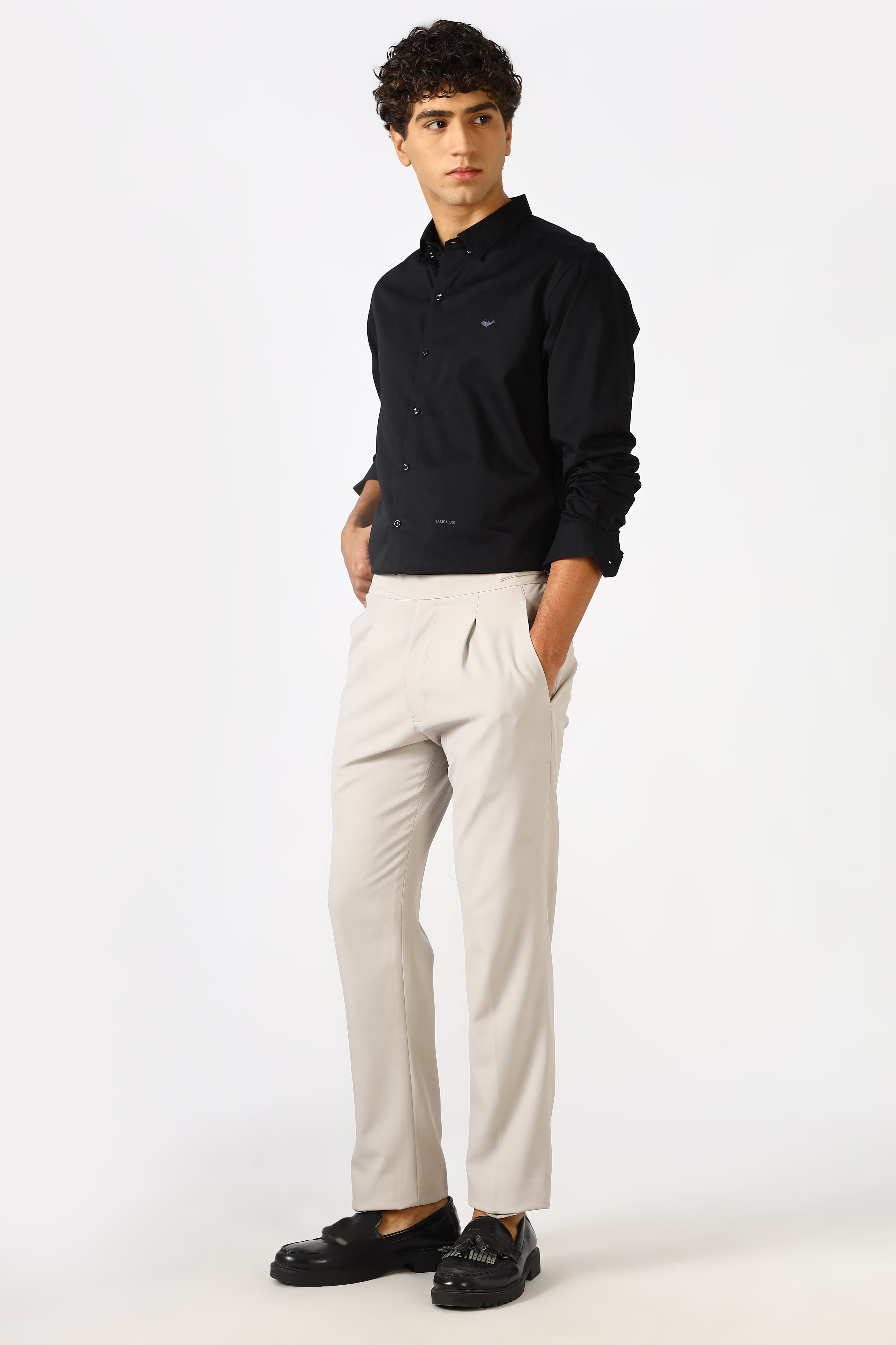 Midnight Black Cinematic Satin 100% Giza Cotton Shirt