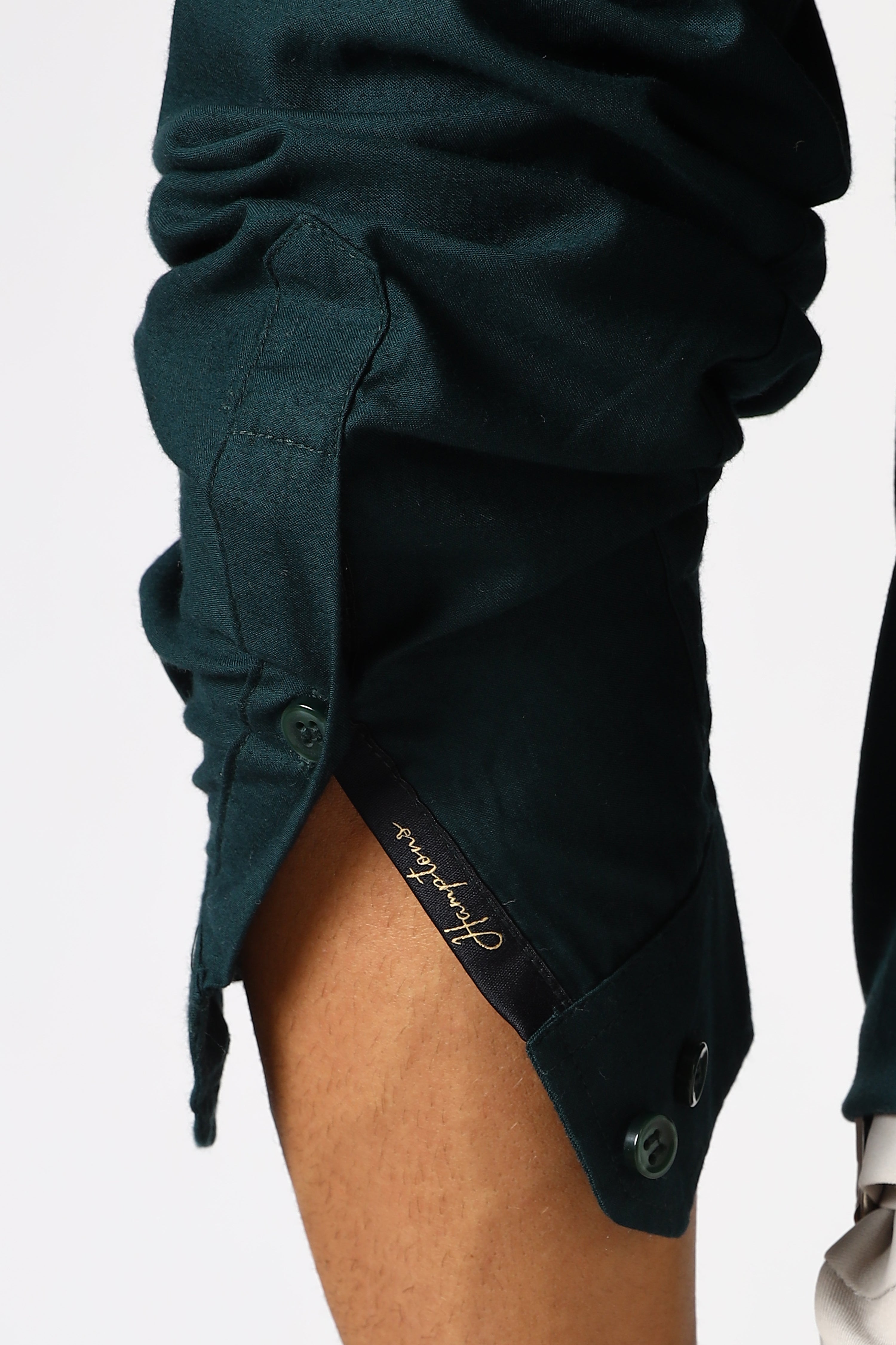 Emerald Green Cinematic Satin 100% Giza Cotton Shirt