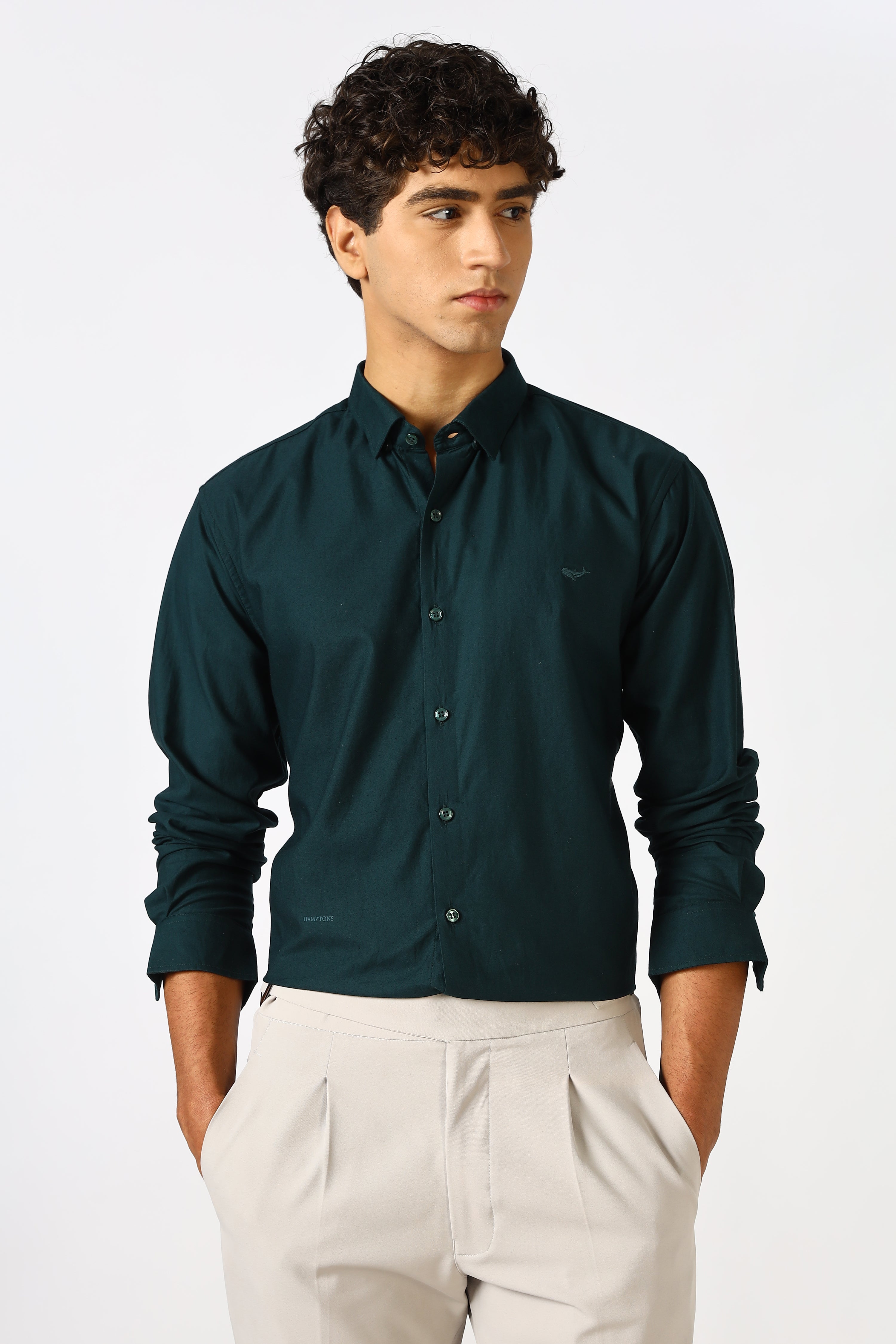 Emerald Green Cinematic Satin 100% Giza Cotton Shirt