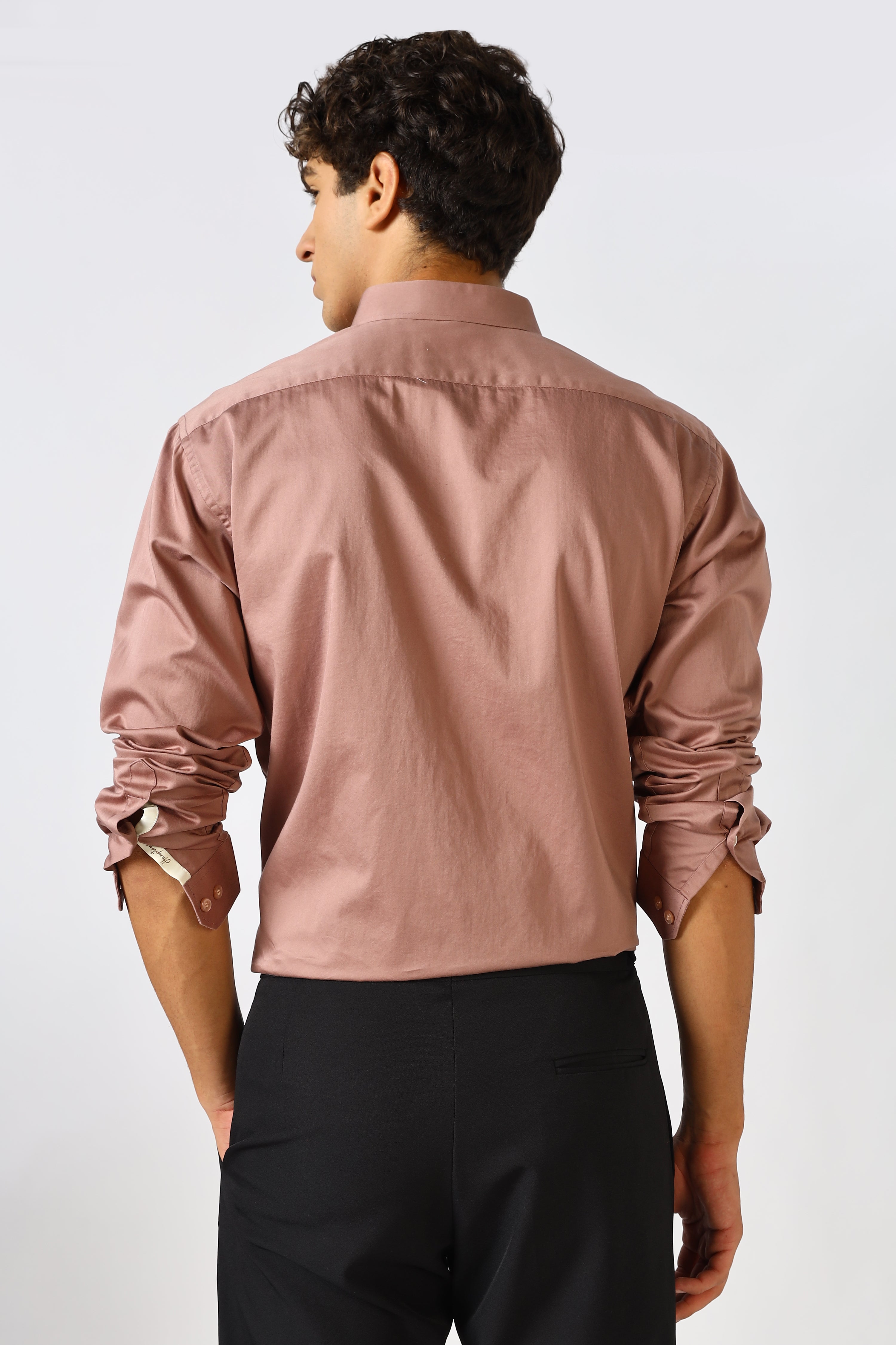 Rosewood Dust Cinematic Satin 100% Giza Cotton Shirt