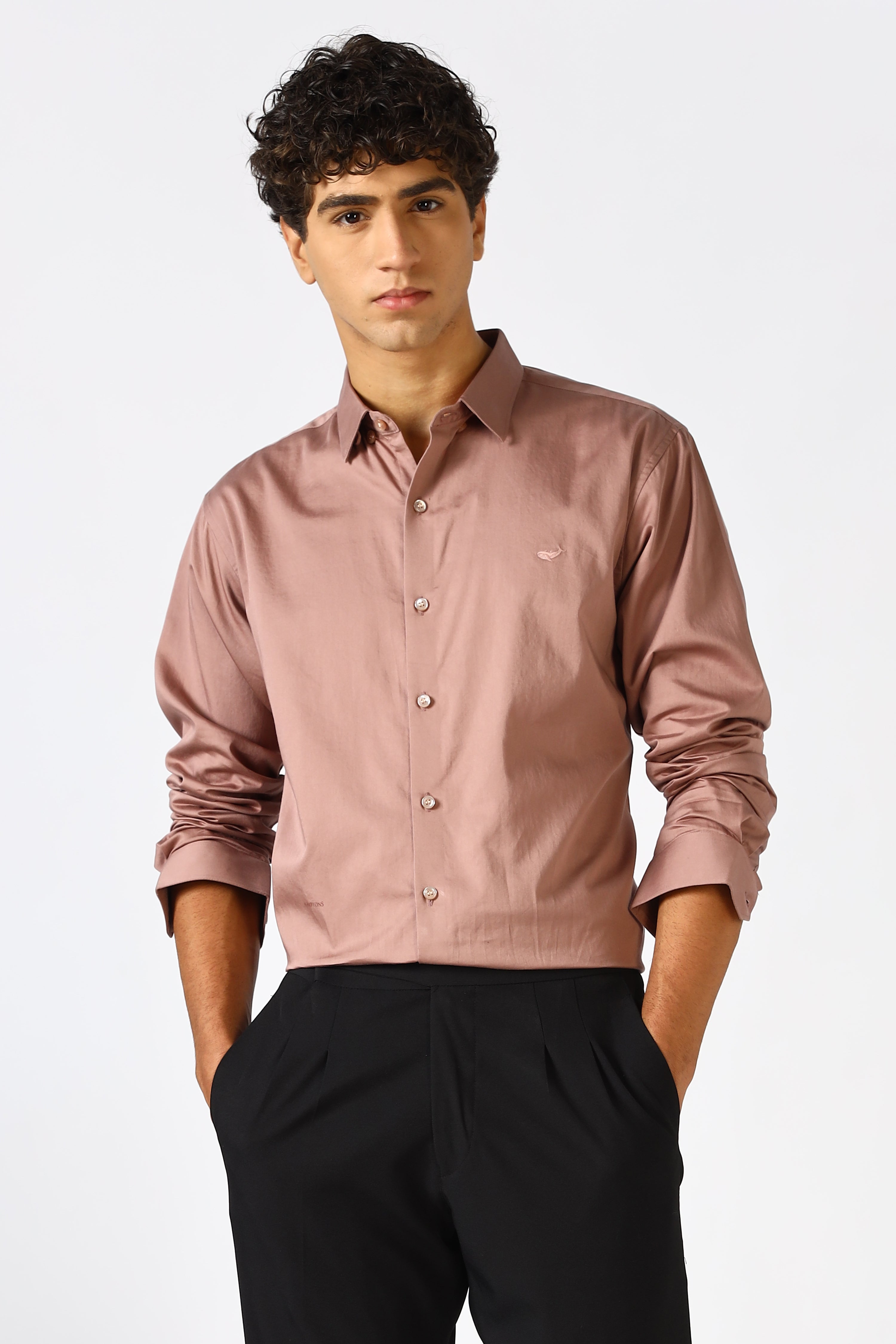 Rosewood Dust Cinematic Satin 100% Giza Cotton Shirt