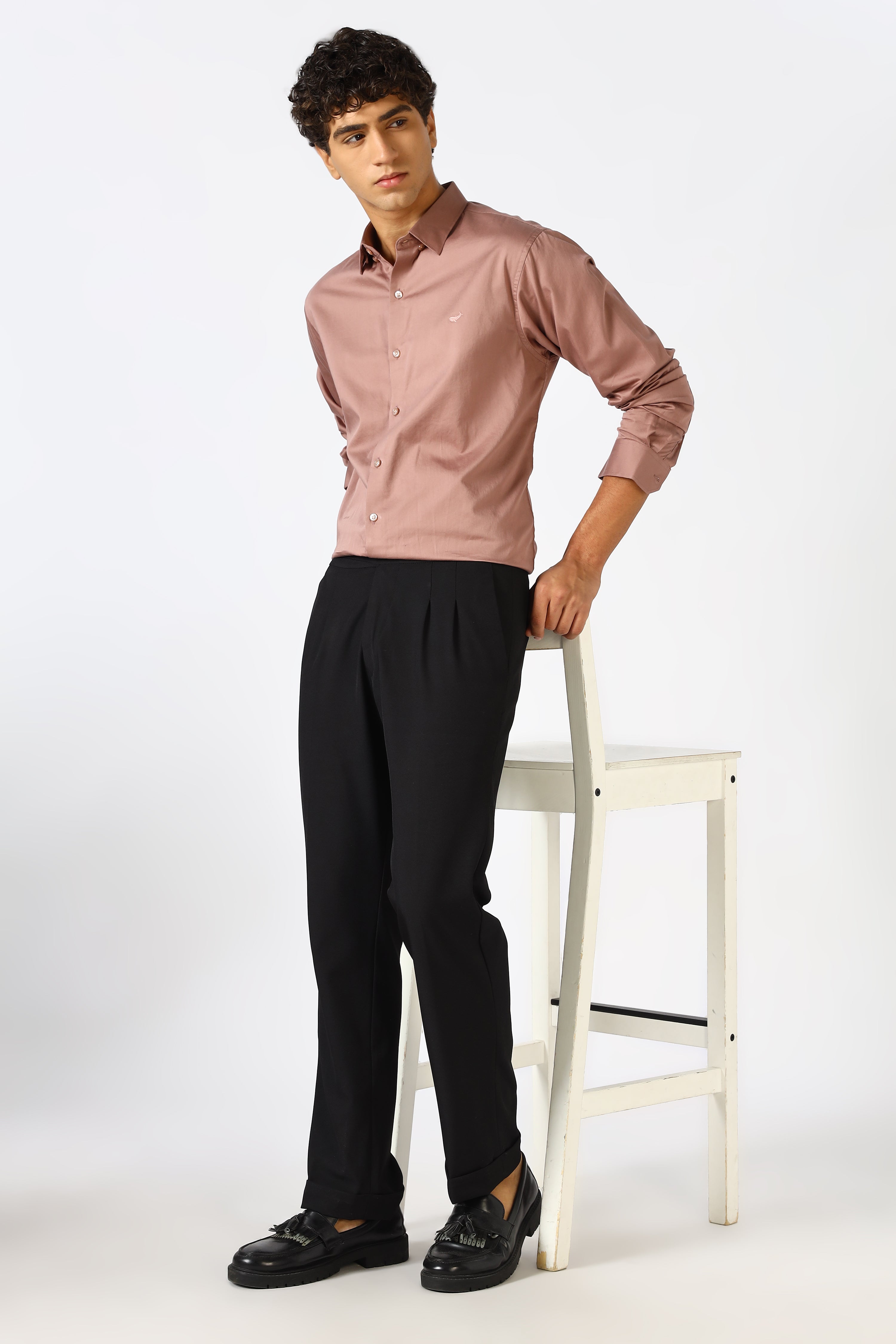 Rosewood Dust Cinematic Satin 100% Giza Cotton Shirt