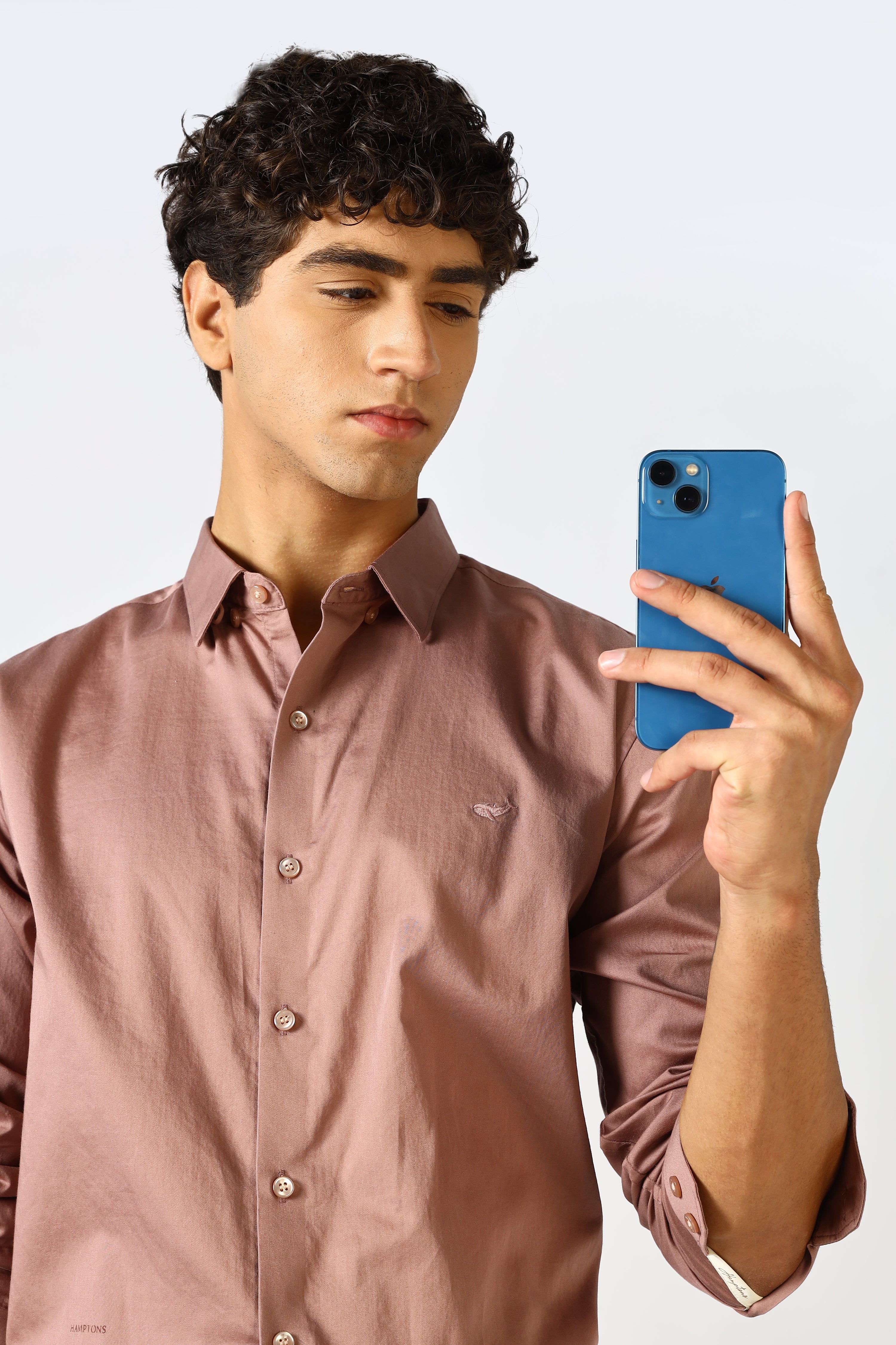 Rosewood Dust Cinematic Satin 100% Giza Cotton Shirt