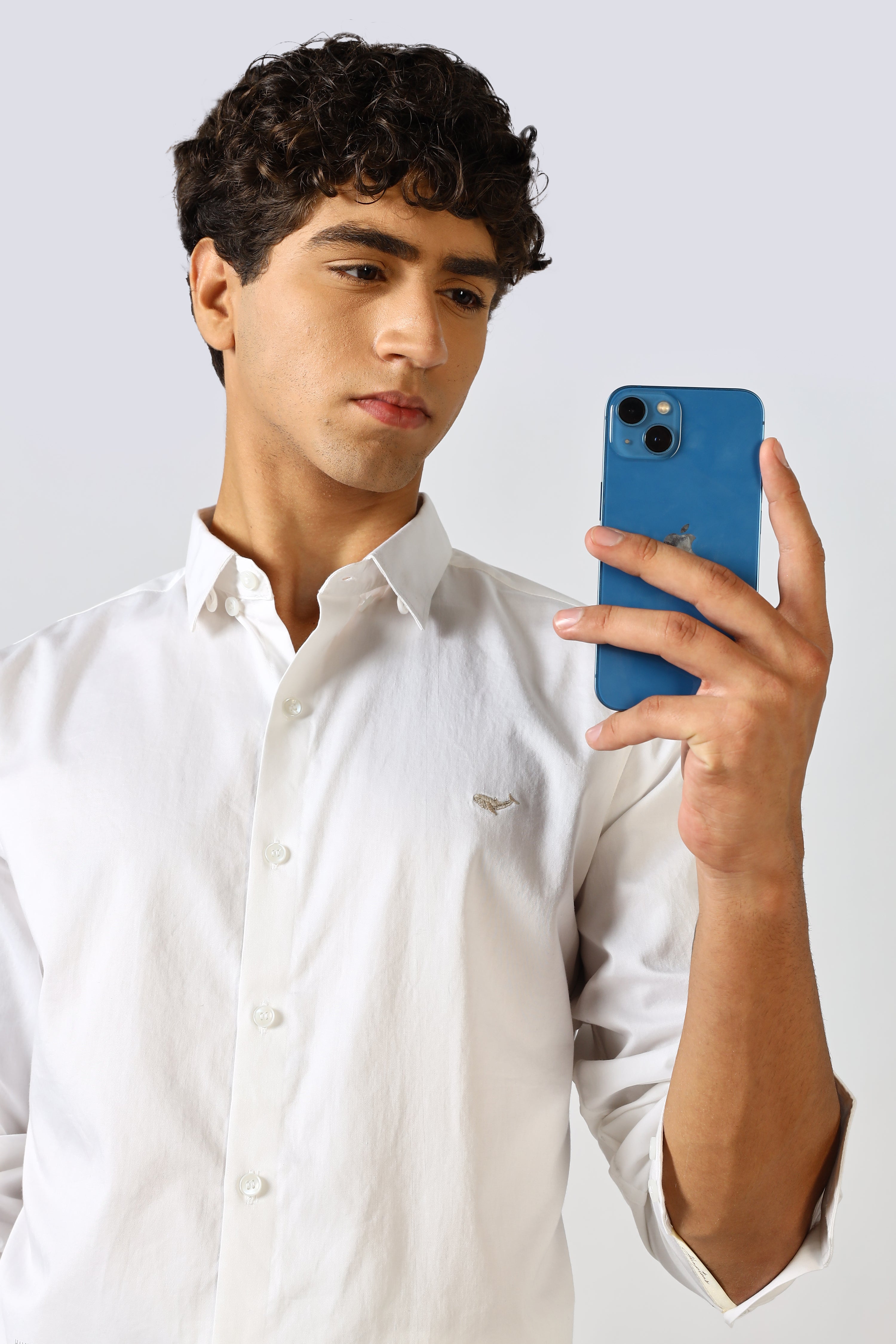 White Mirage Cinematic Satin 100% Giza Cotton Shirt
