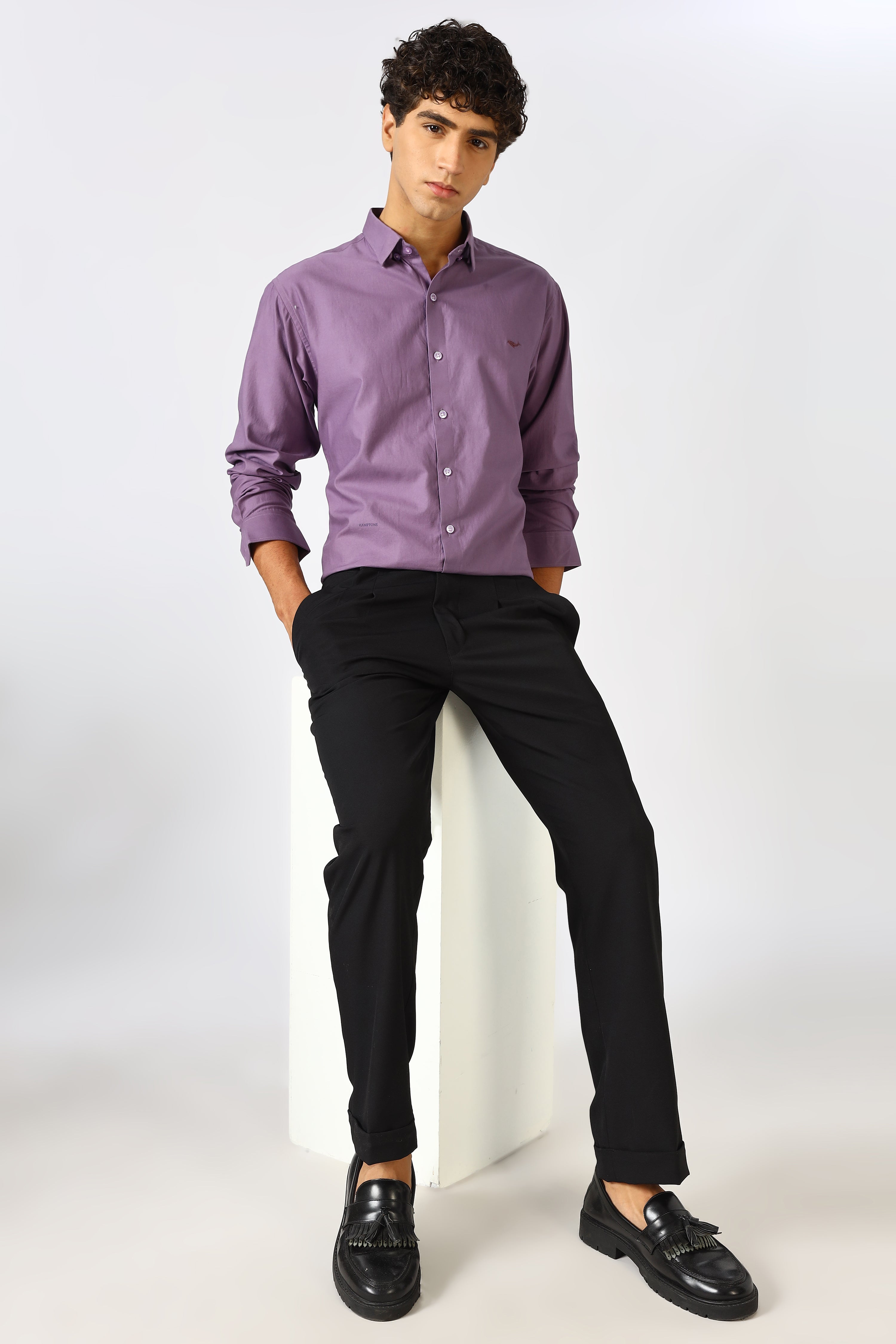 Mauve Violet Cinematic Satin 100% Giza Cotton Shirt