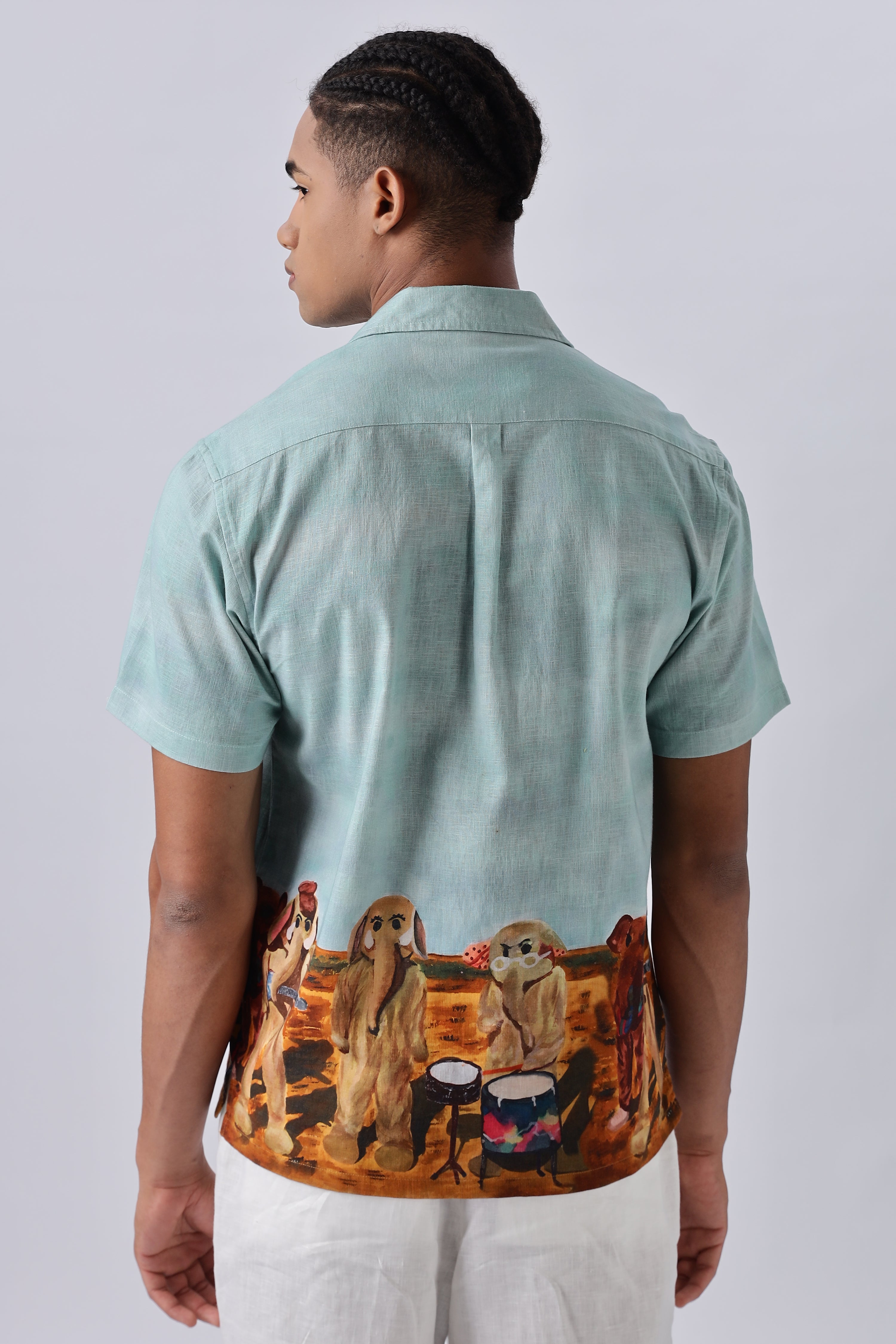 Para- Para- Paradise Printed Cuban Collar Shirt