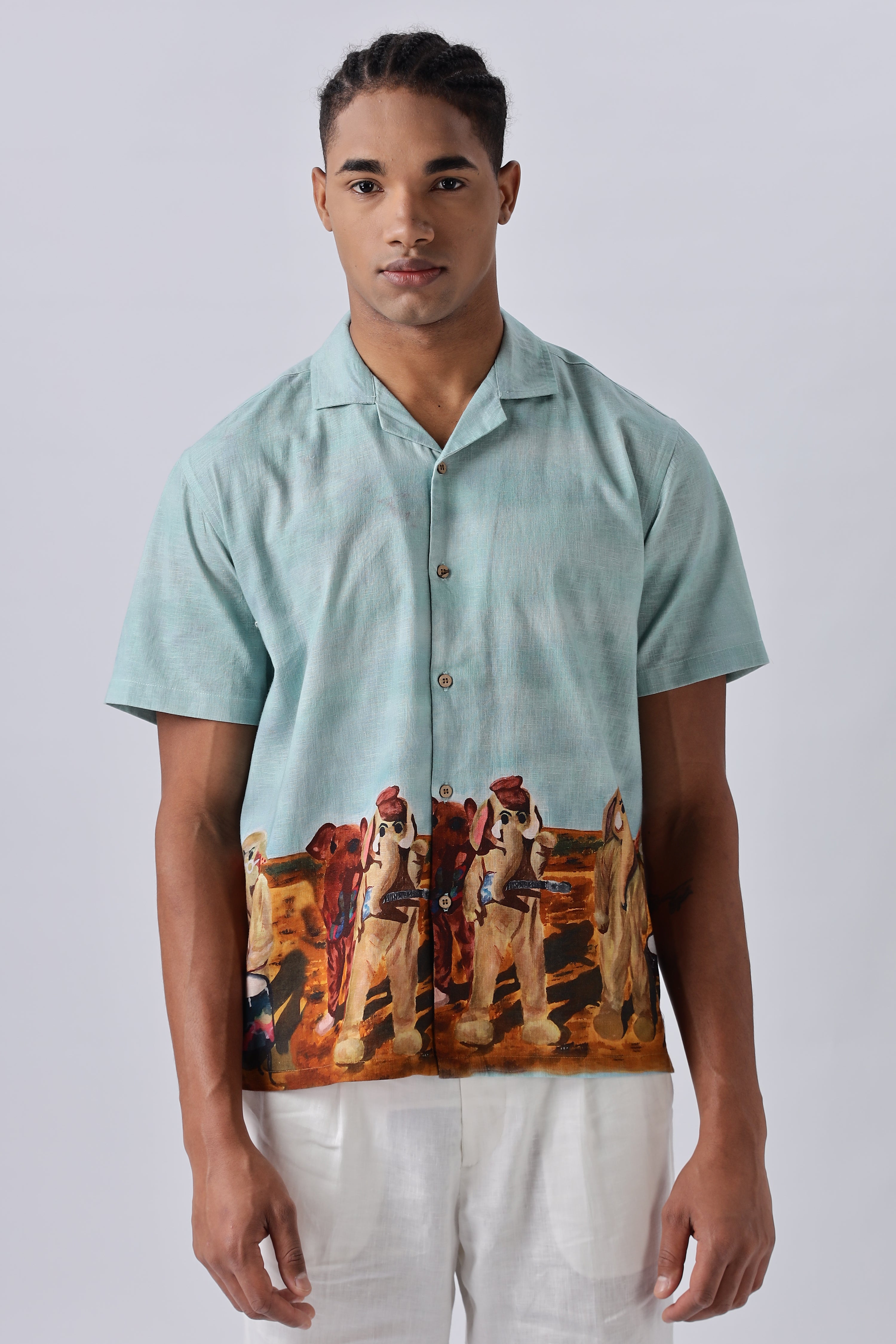 Para- Para- Paradise Printed Cuban Collar Shirt
