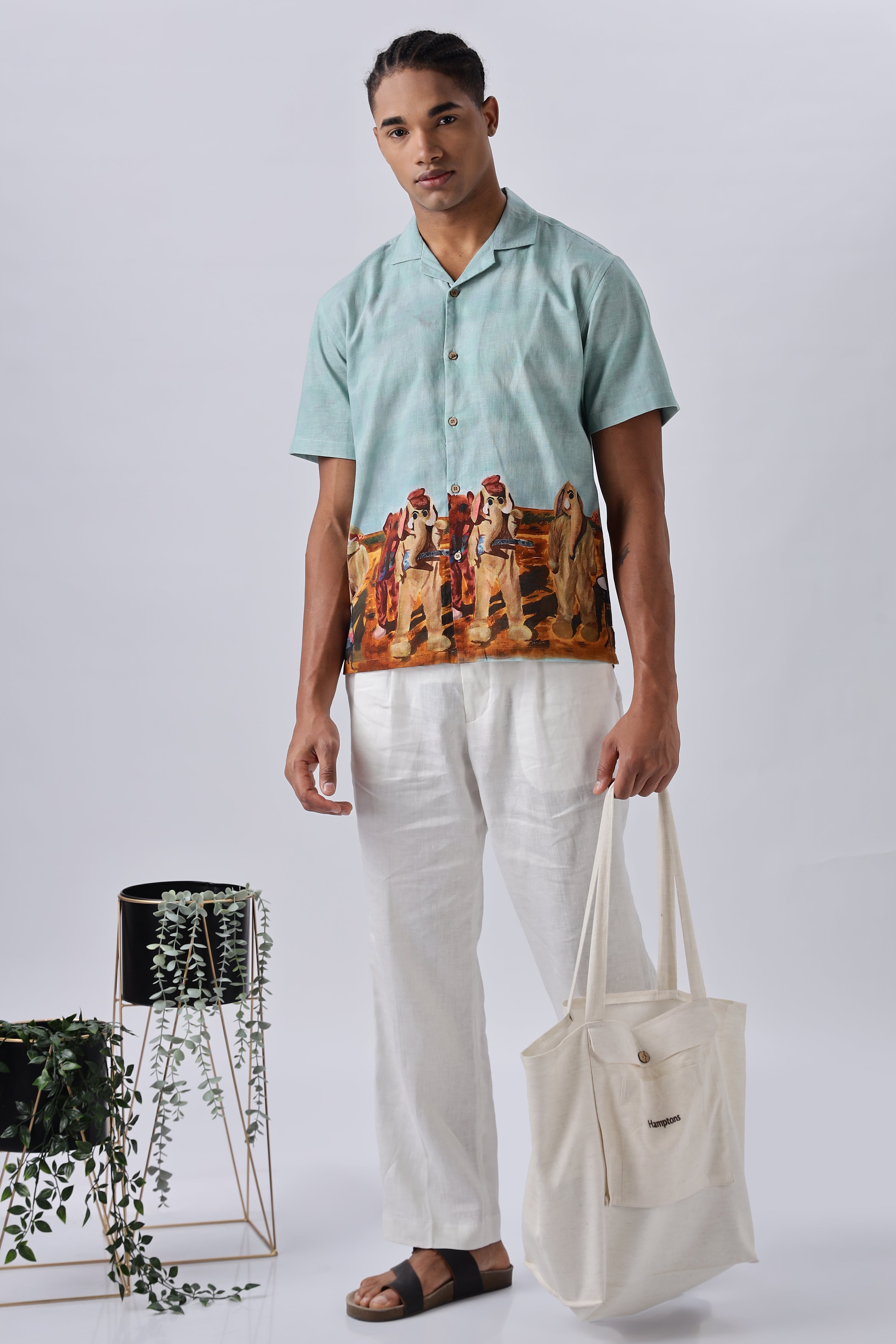 Para- Para- Paradise Printed Cuban Collar Shirt