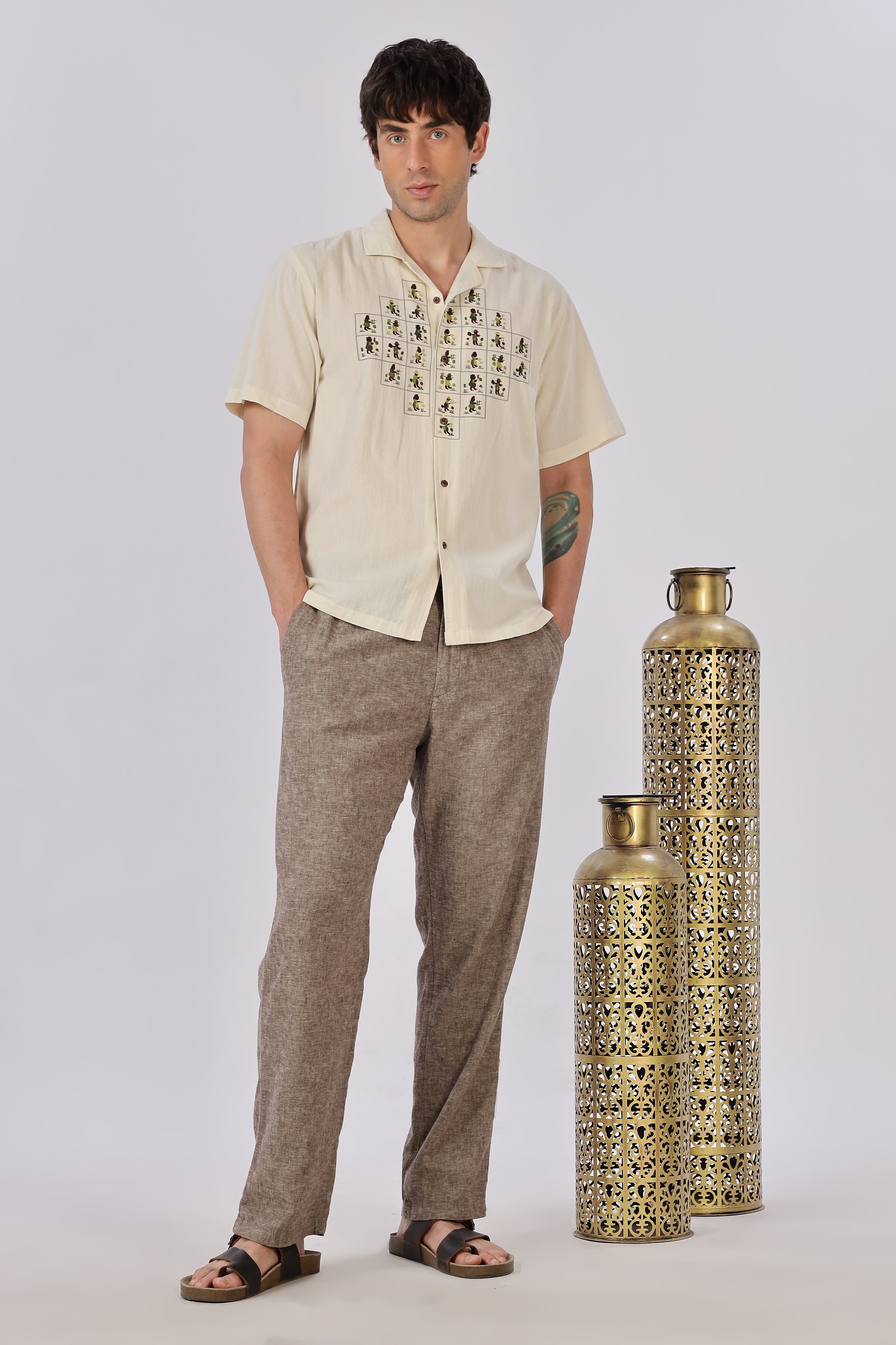 Atlas Mosaic Printed Cuban Collar Shirt