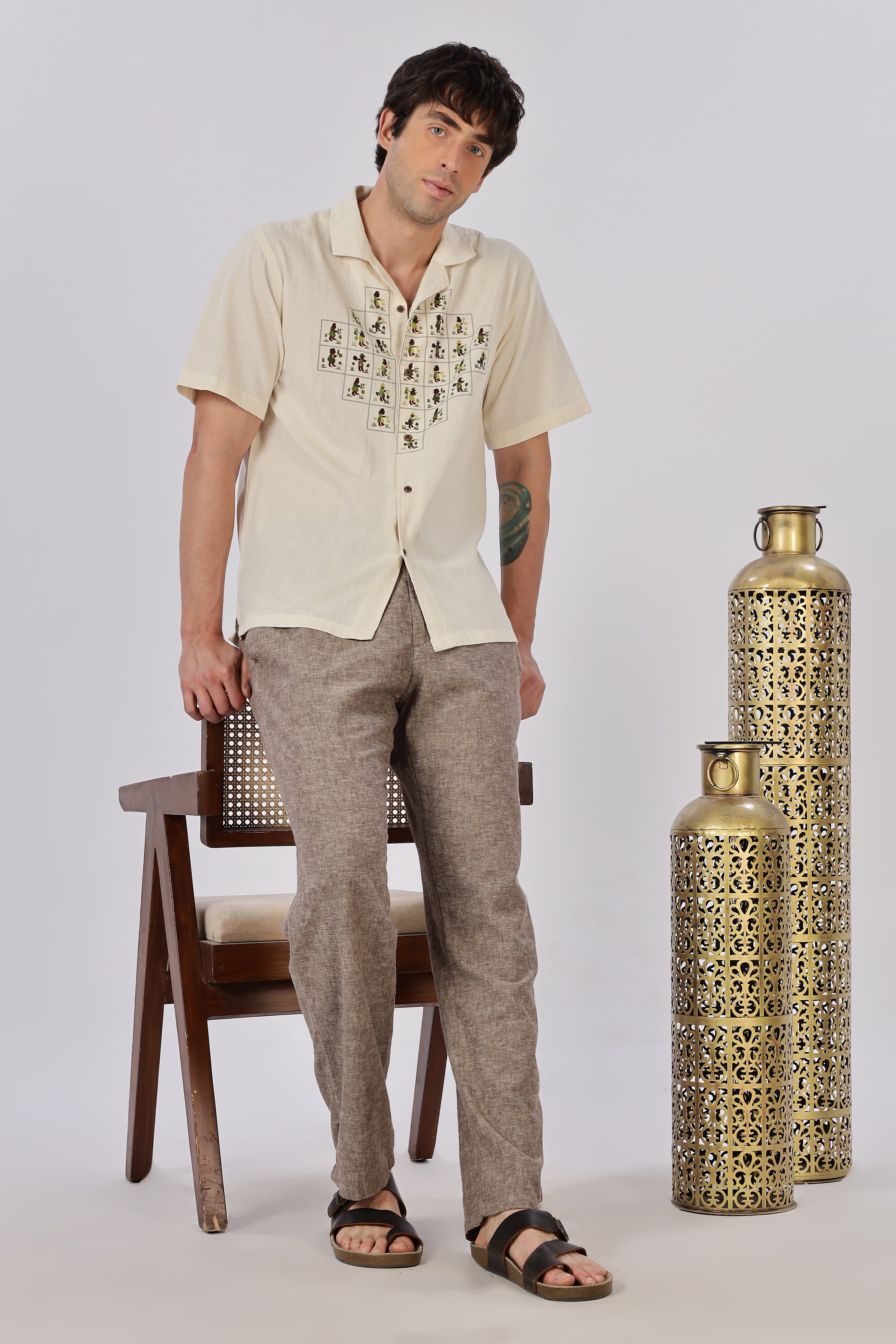 Atlas Mosaic Printed Cuban Collar Shirt