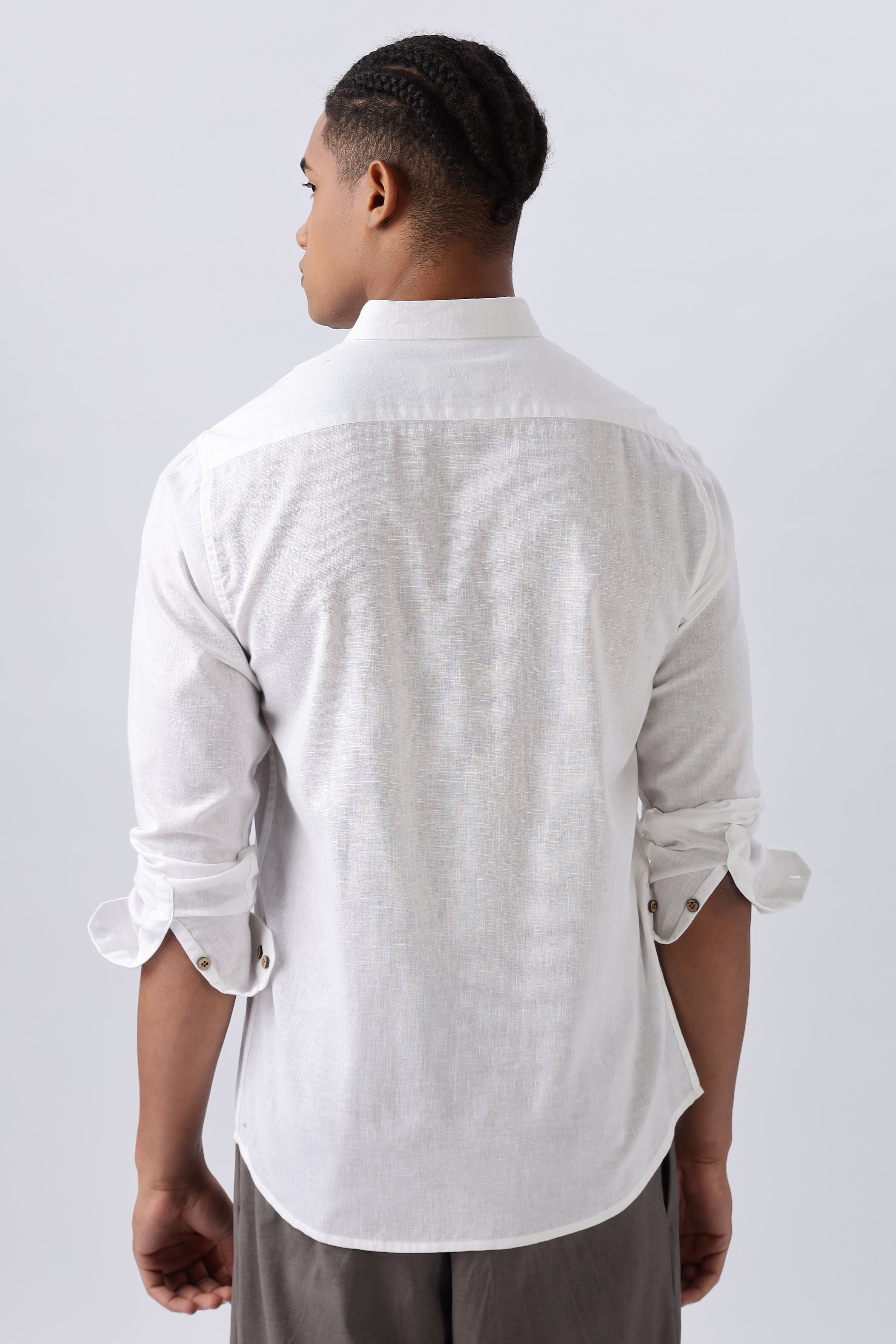 Warrington White Cotton-Linen Essential Shirt