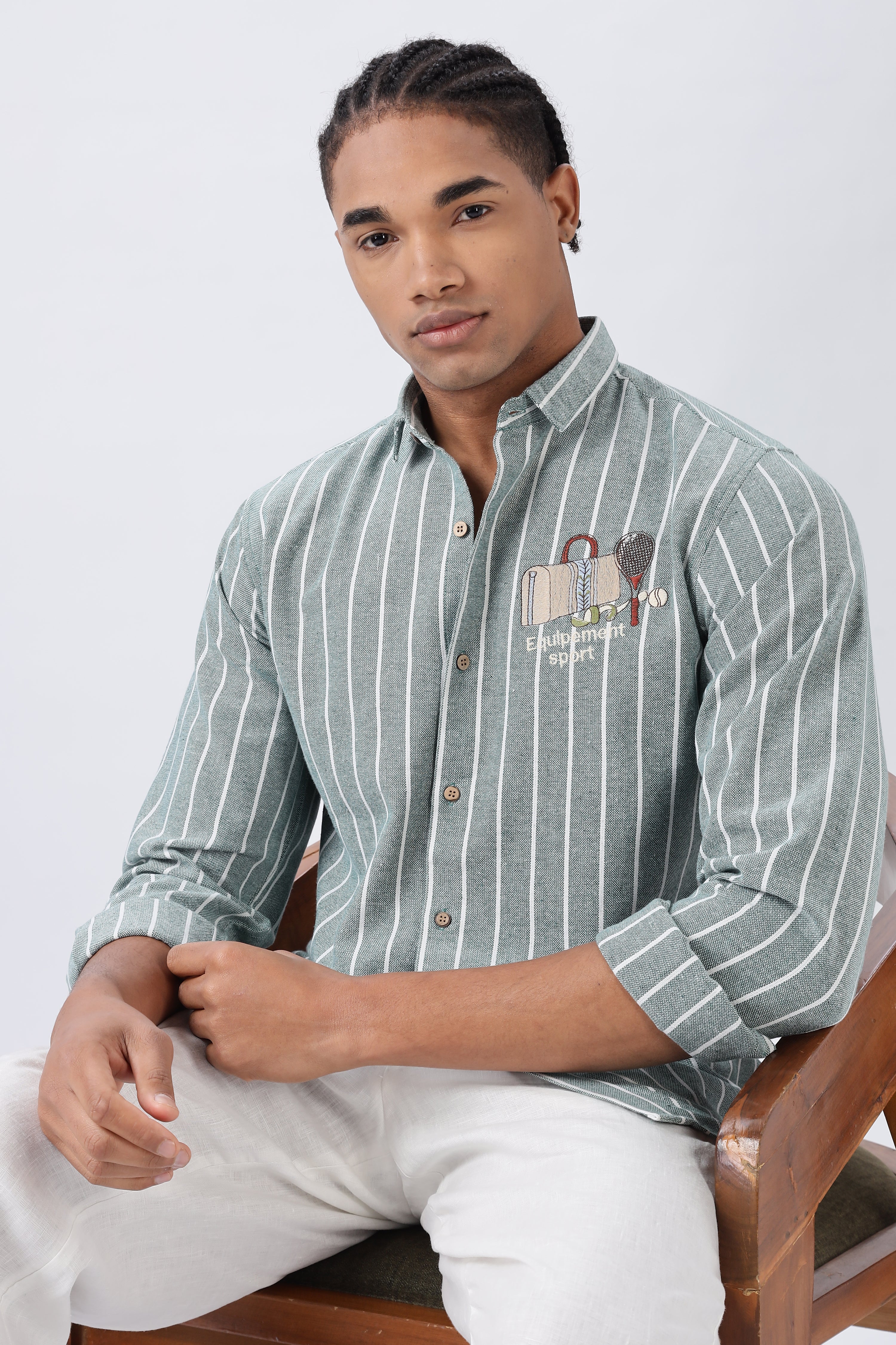 Élan Sportif 100% Cotton Embroidered Tennis Shirt