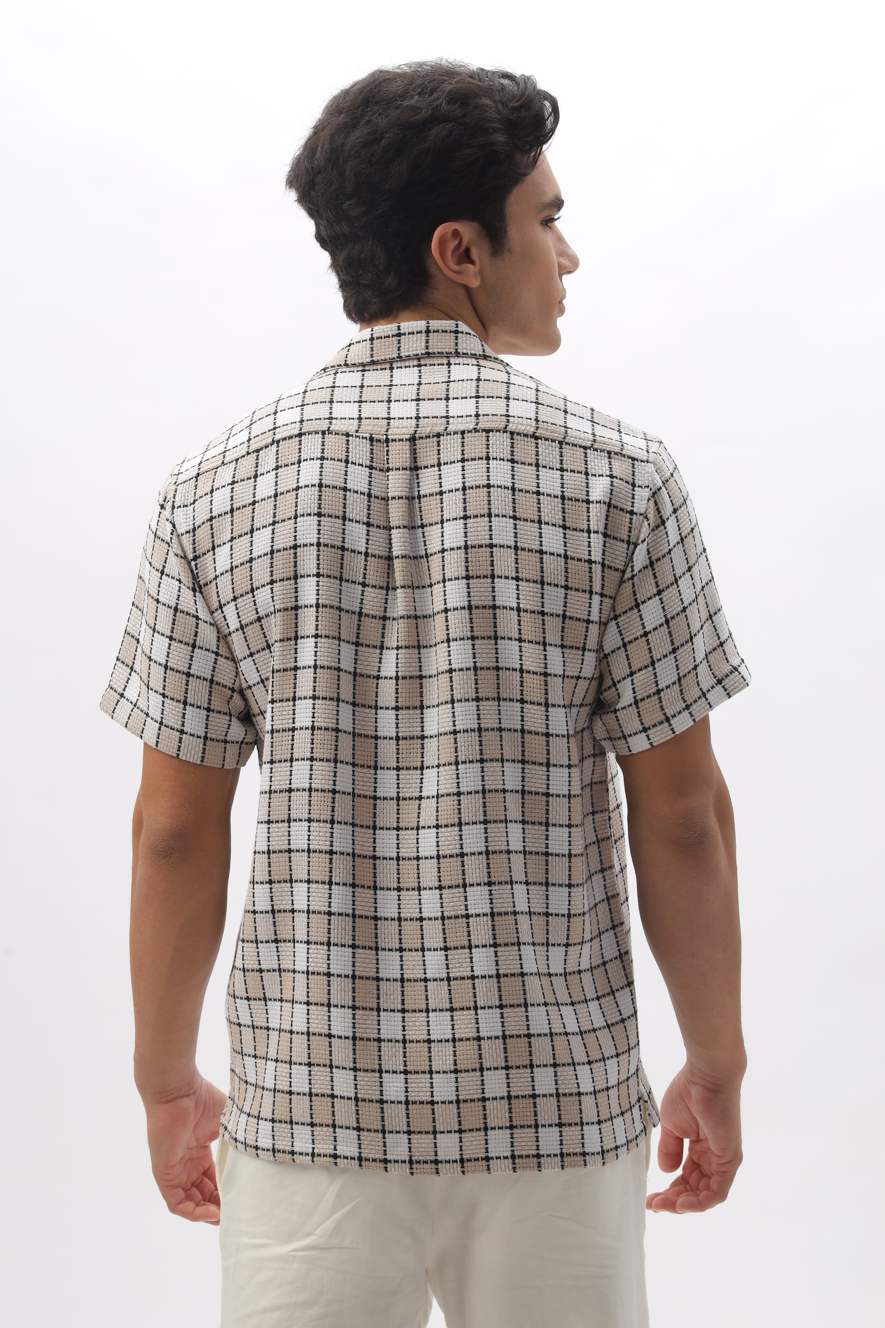 Textured Checkered Half-sleeve Shirt