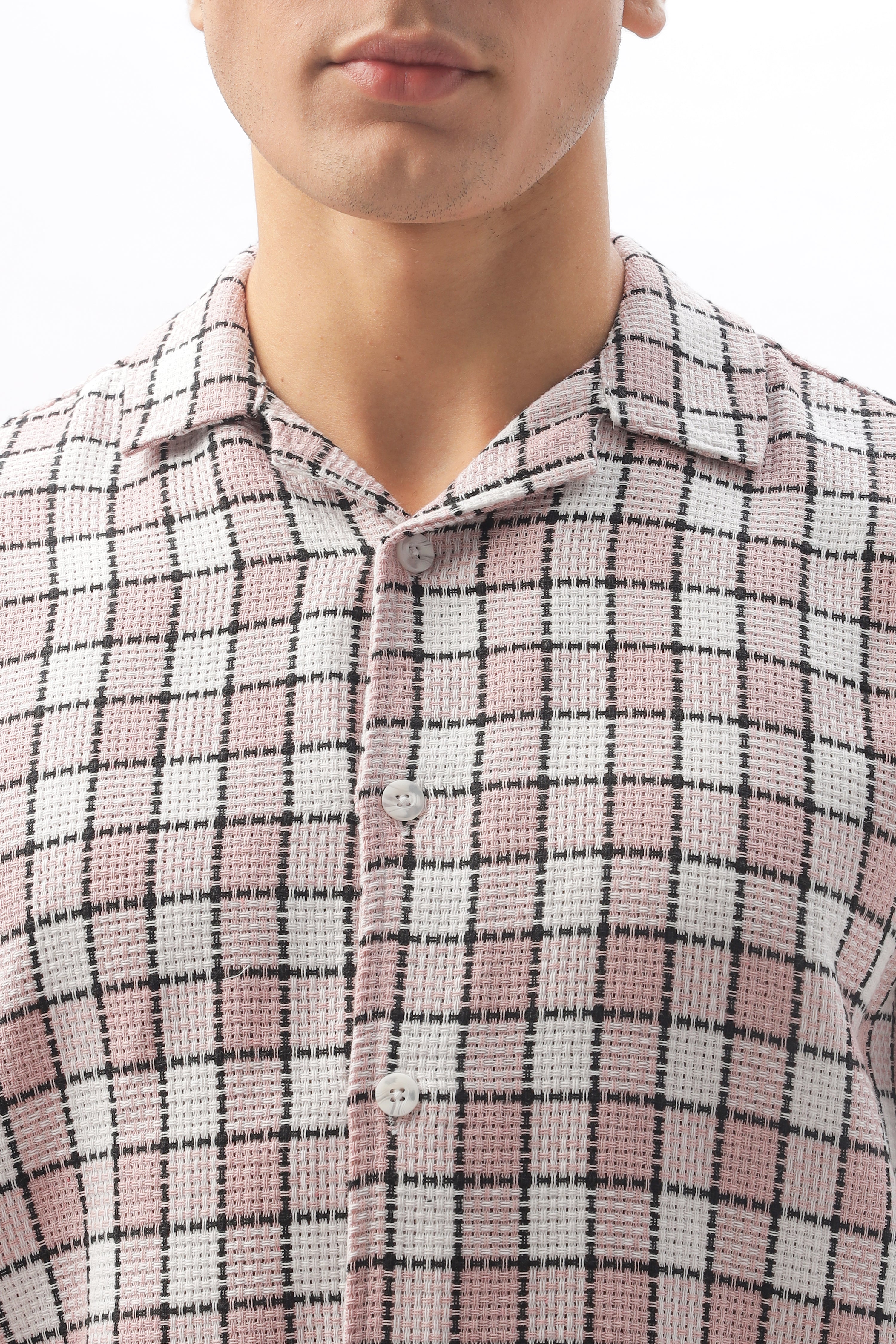 Textured Checkered Half-sleeve Shirt