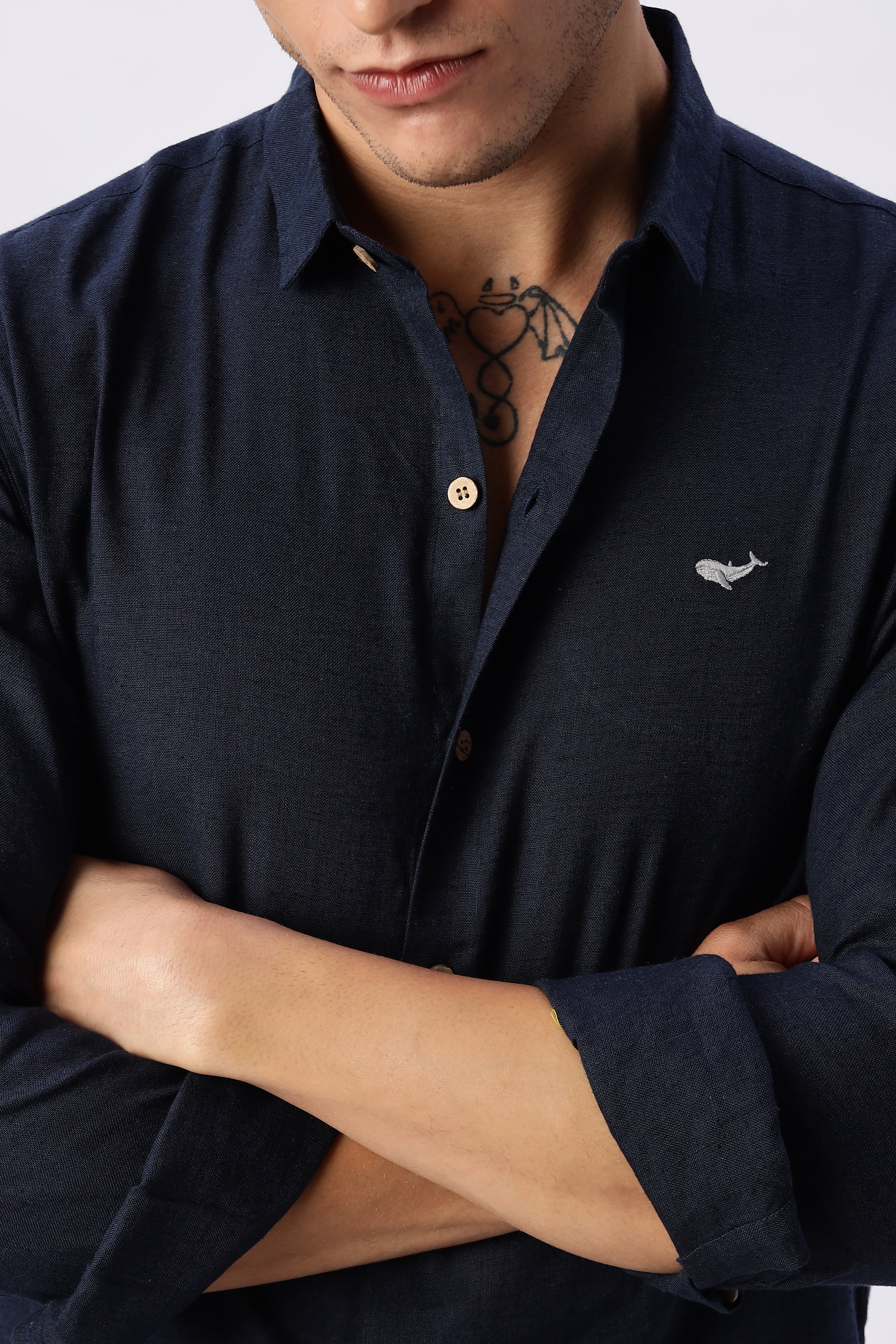 Blue 100% Linen 60s Lea Shirt