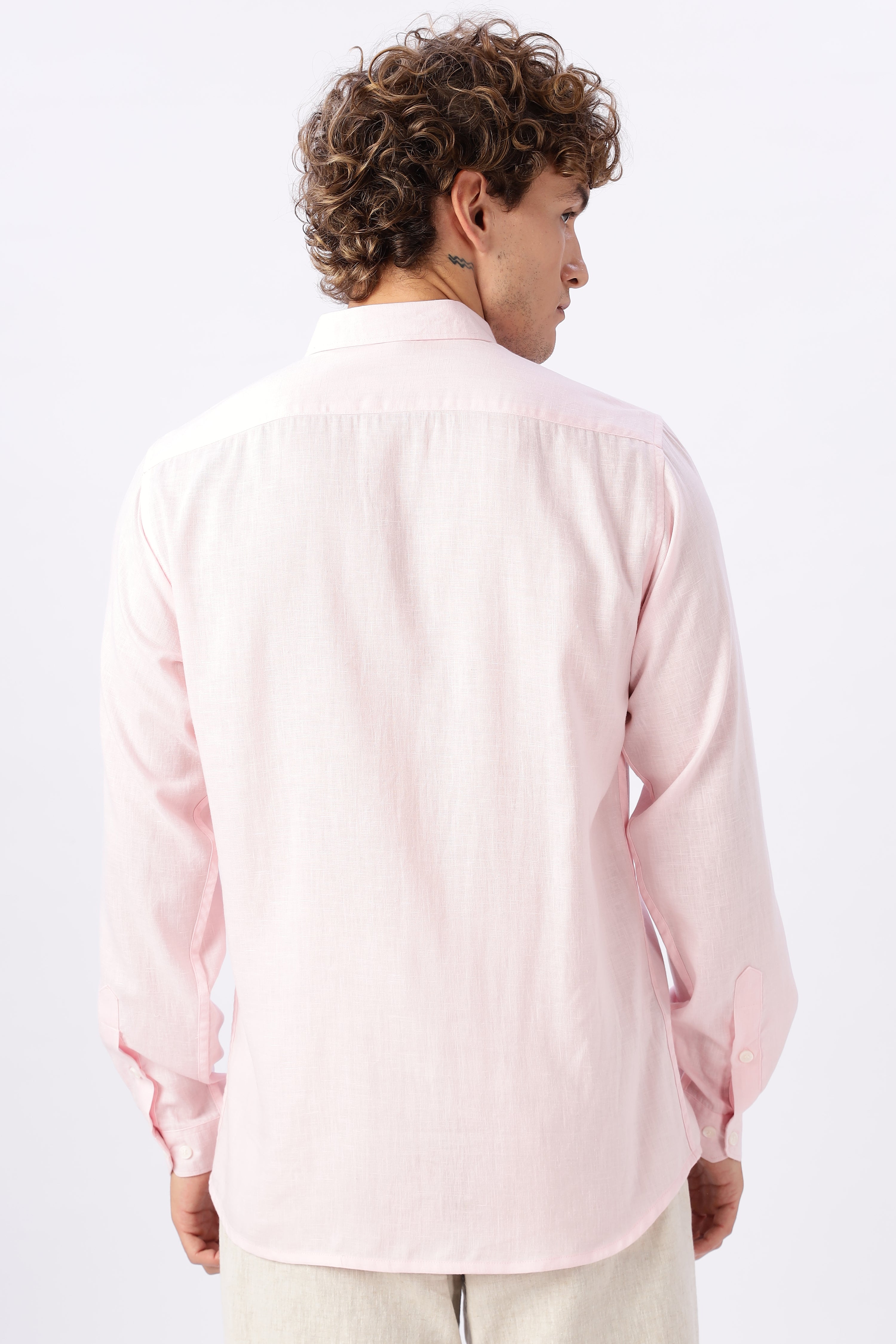 Blush Pink 100% Linen 44 Lea Shirt