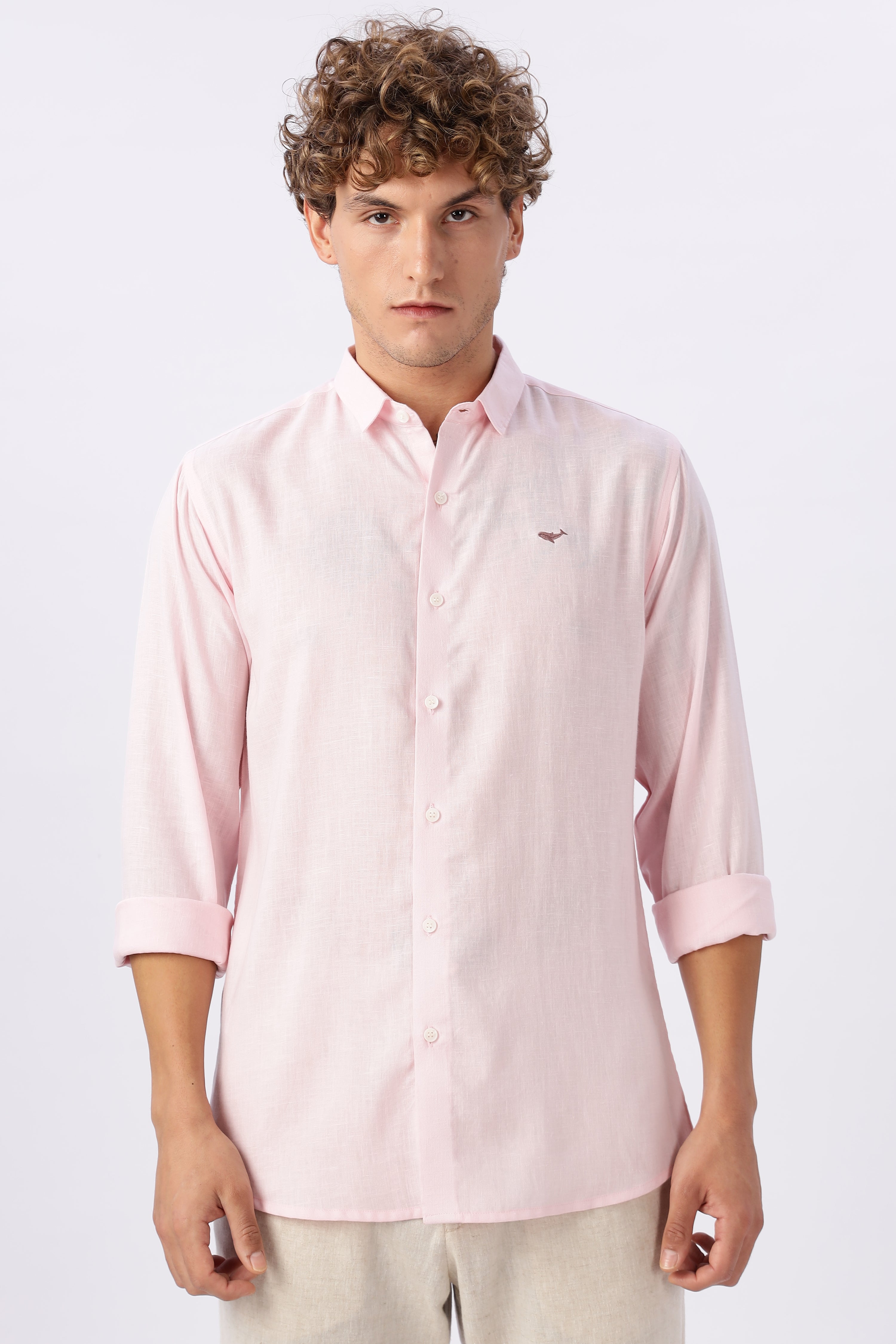 Blush Pink 100% Linen 44 Lea Shirt