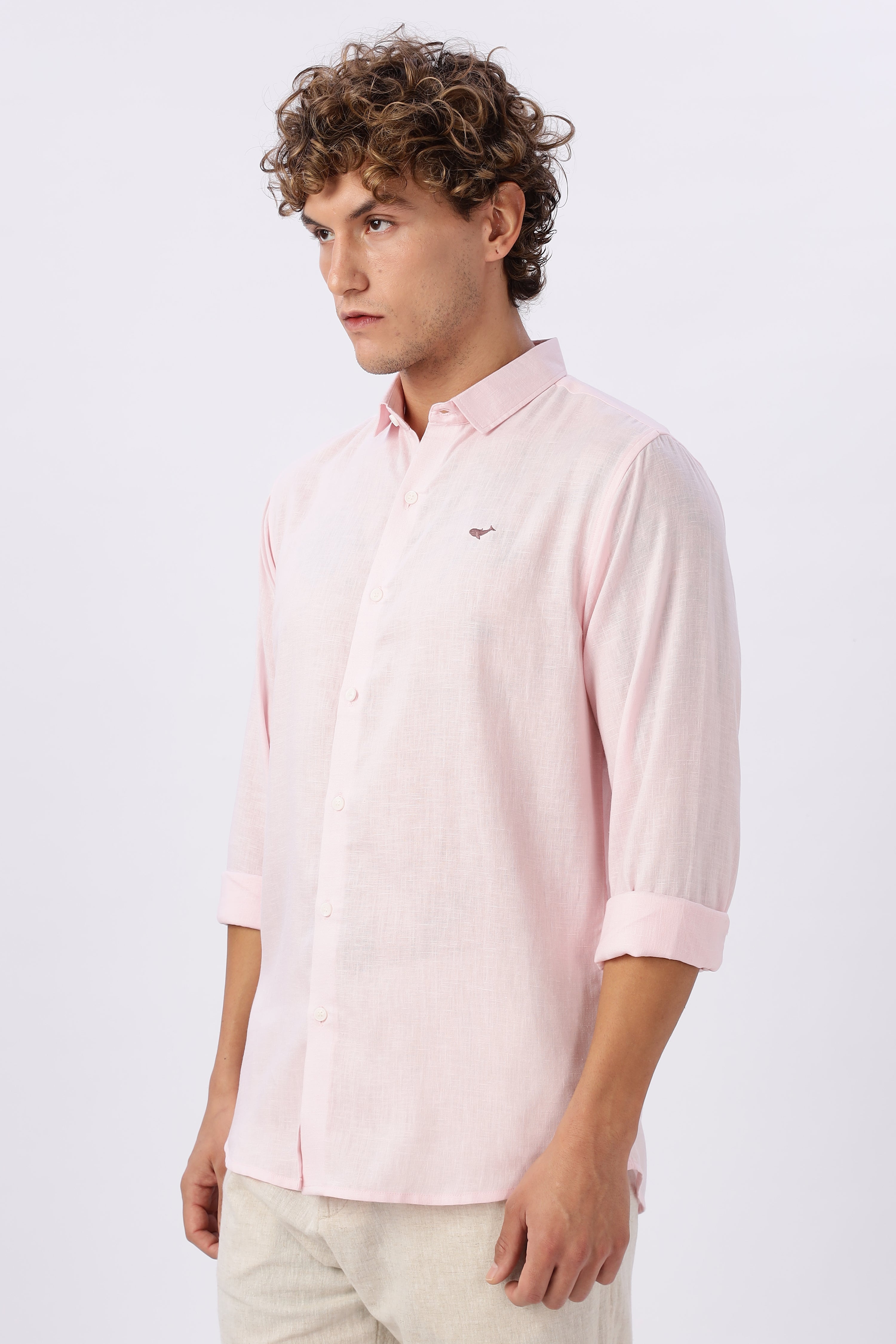 Blush Pink 100% Linen 44 Lea Shirt