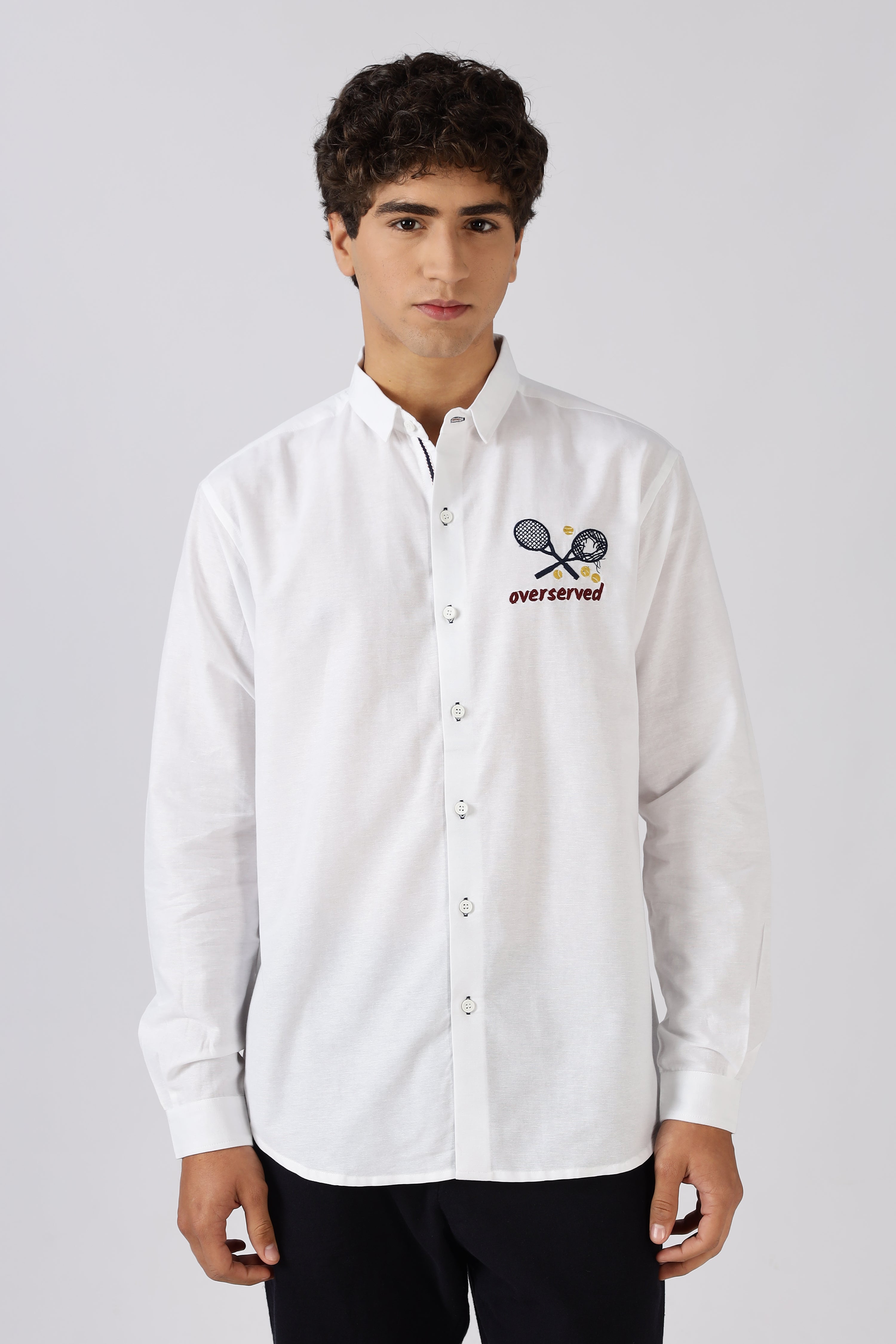 Overserved Embroidered 100% Cotton Shirt