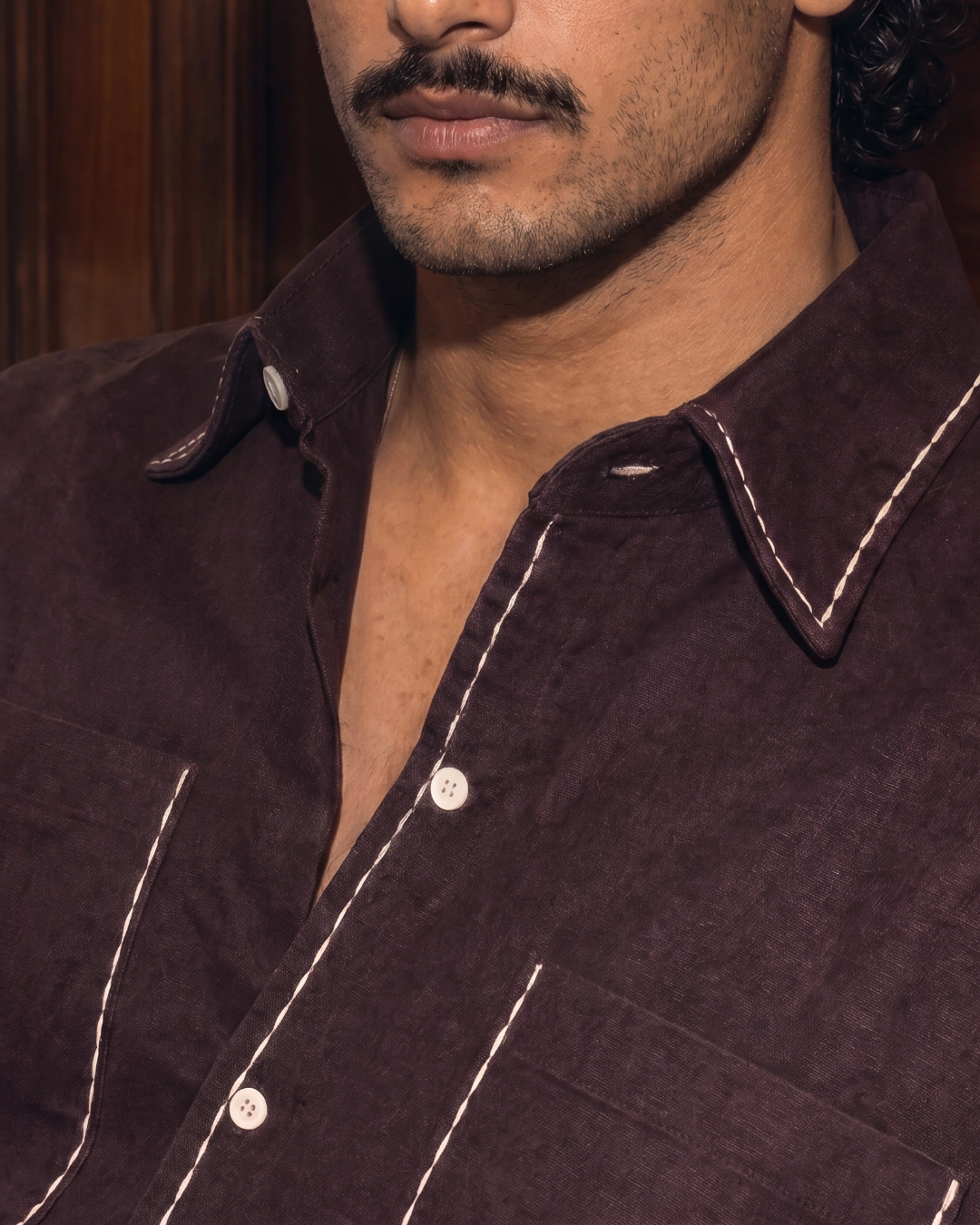 Heritage Stitch Cotton– Spread Collar And Bouble Pocket Shirt