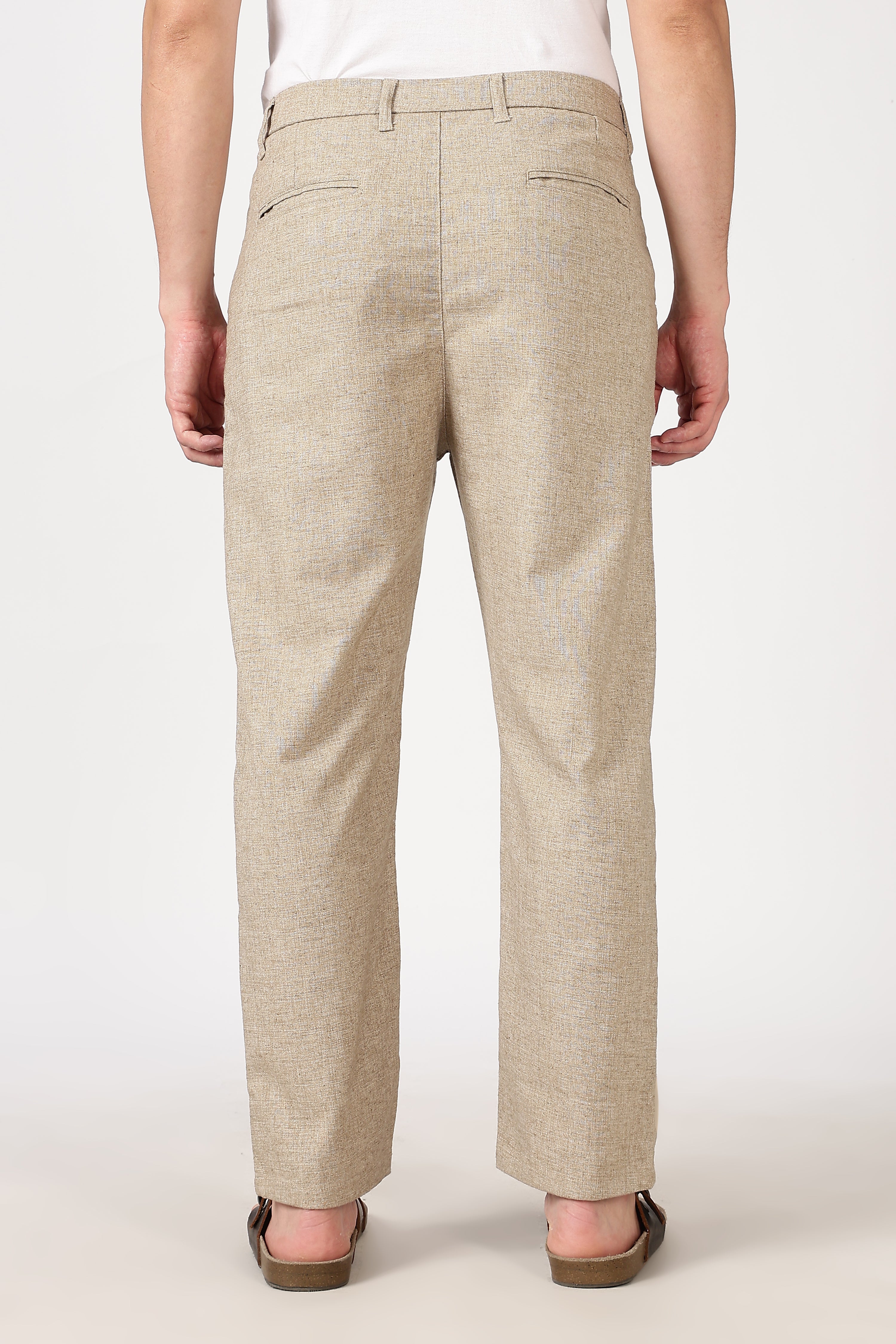Linen-style 100% Cotton Straight Fit Khaki Pant