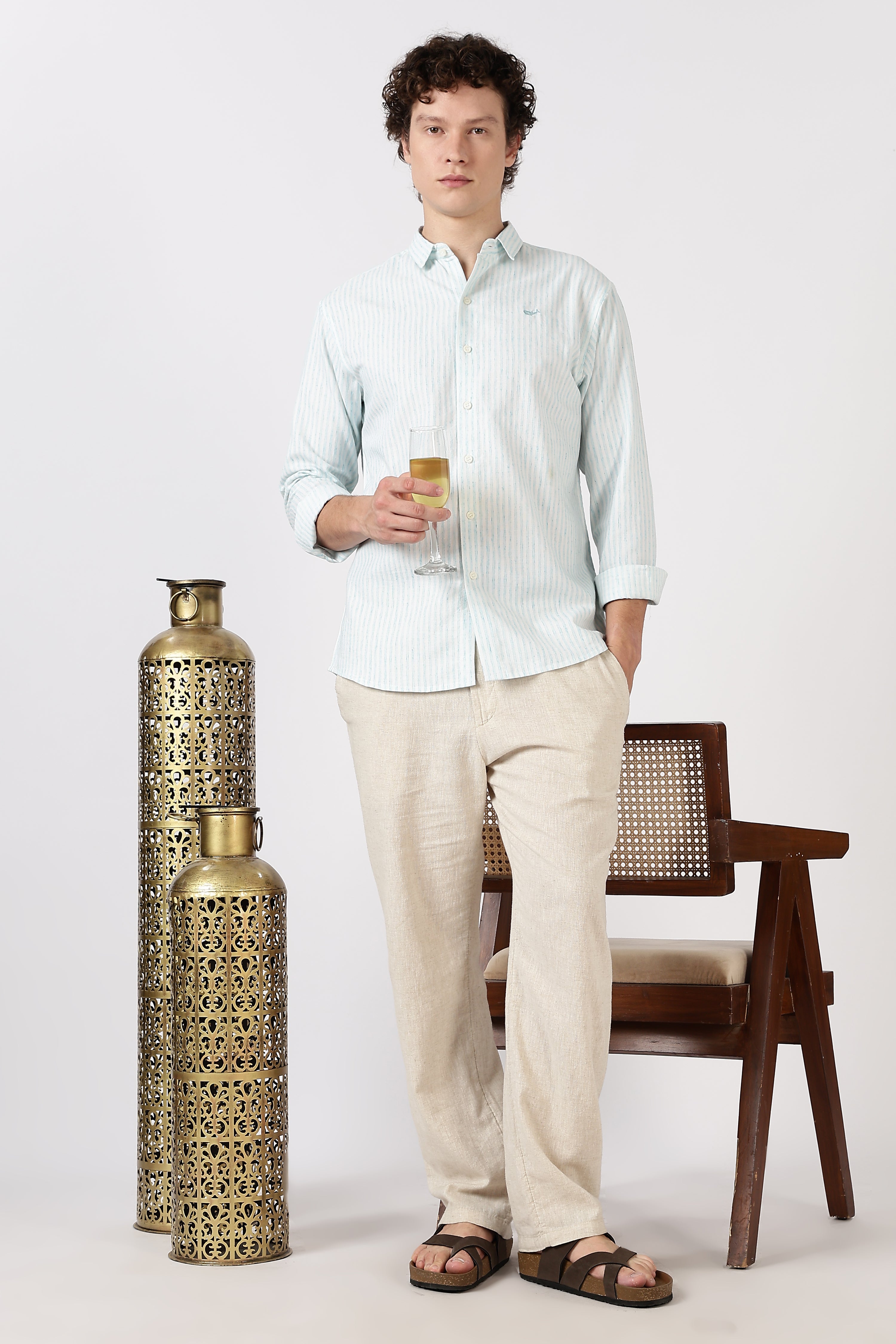 Sea Drift Striped Cotton Shirt