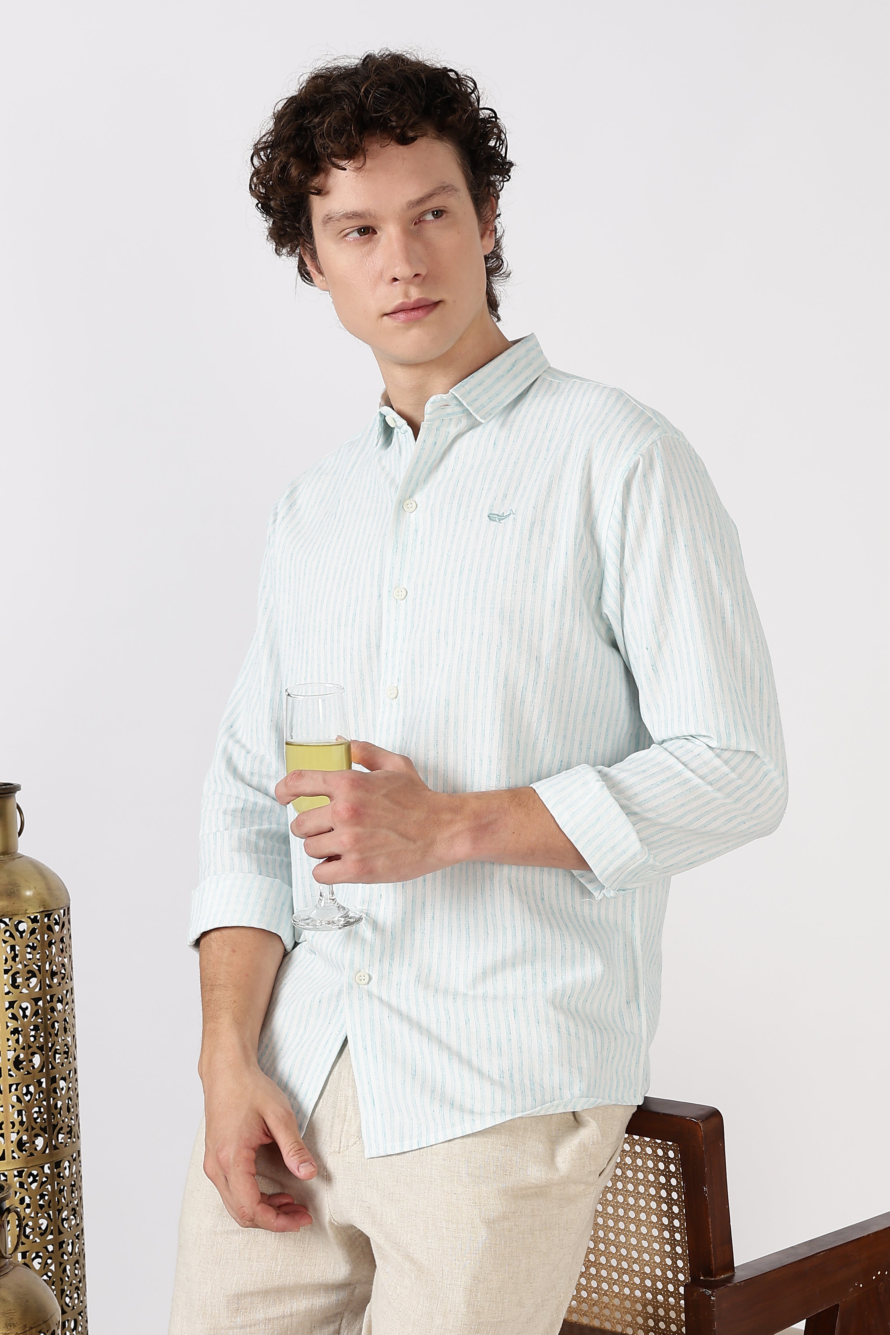 Sea Drift Striped Cotton Shirt