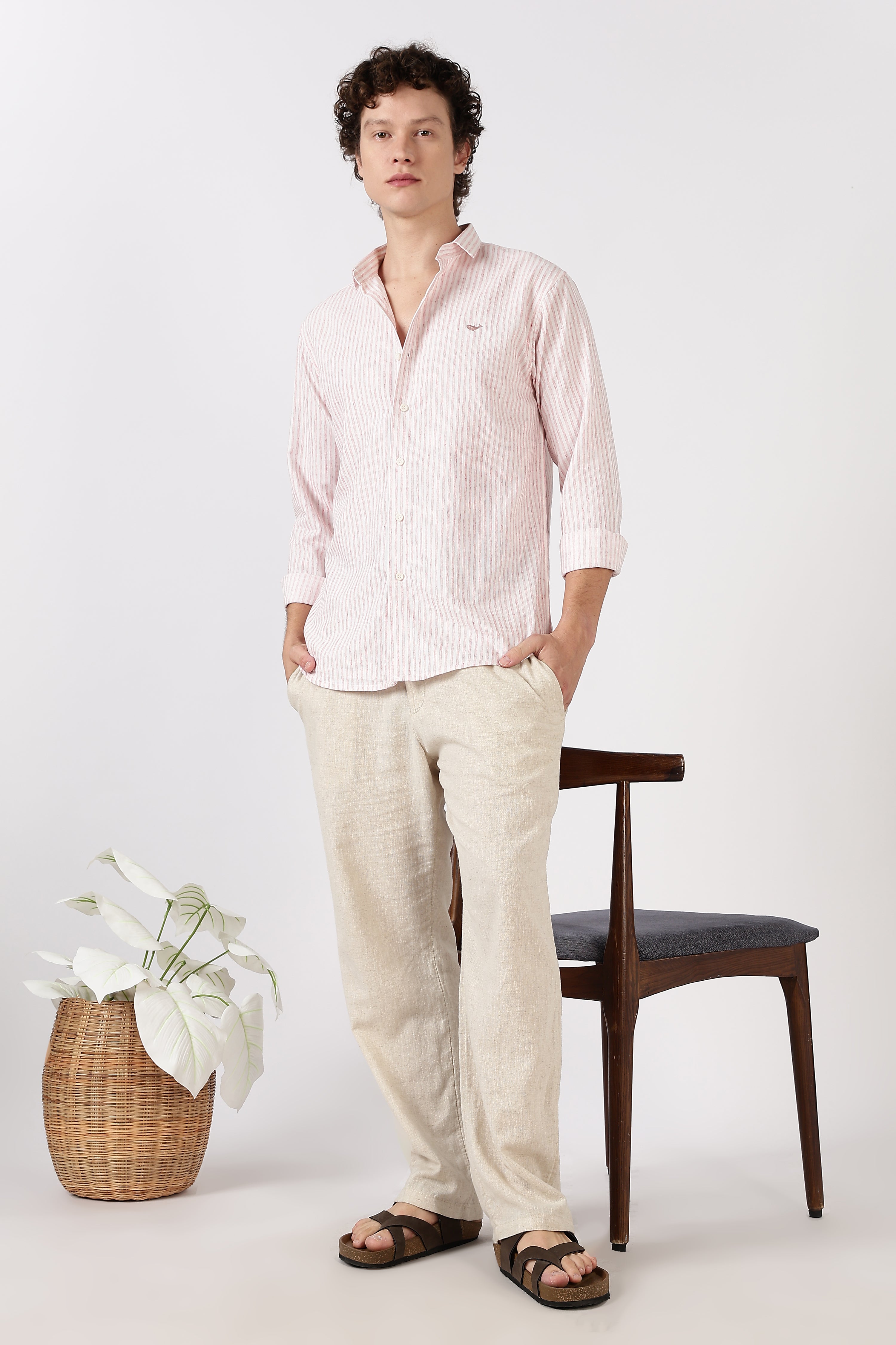 Blush Harbor Striped Cotton Essential Shirt
