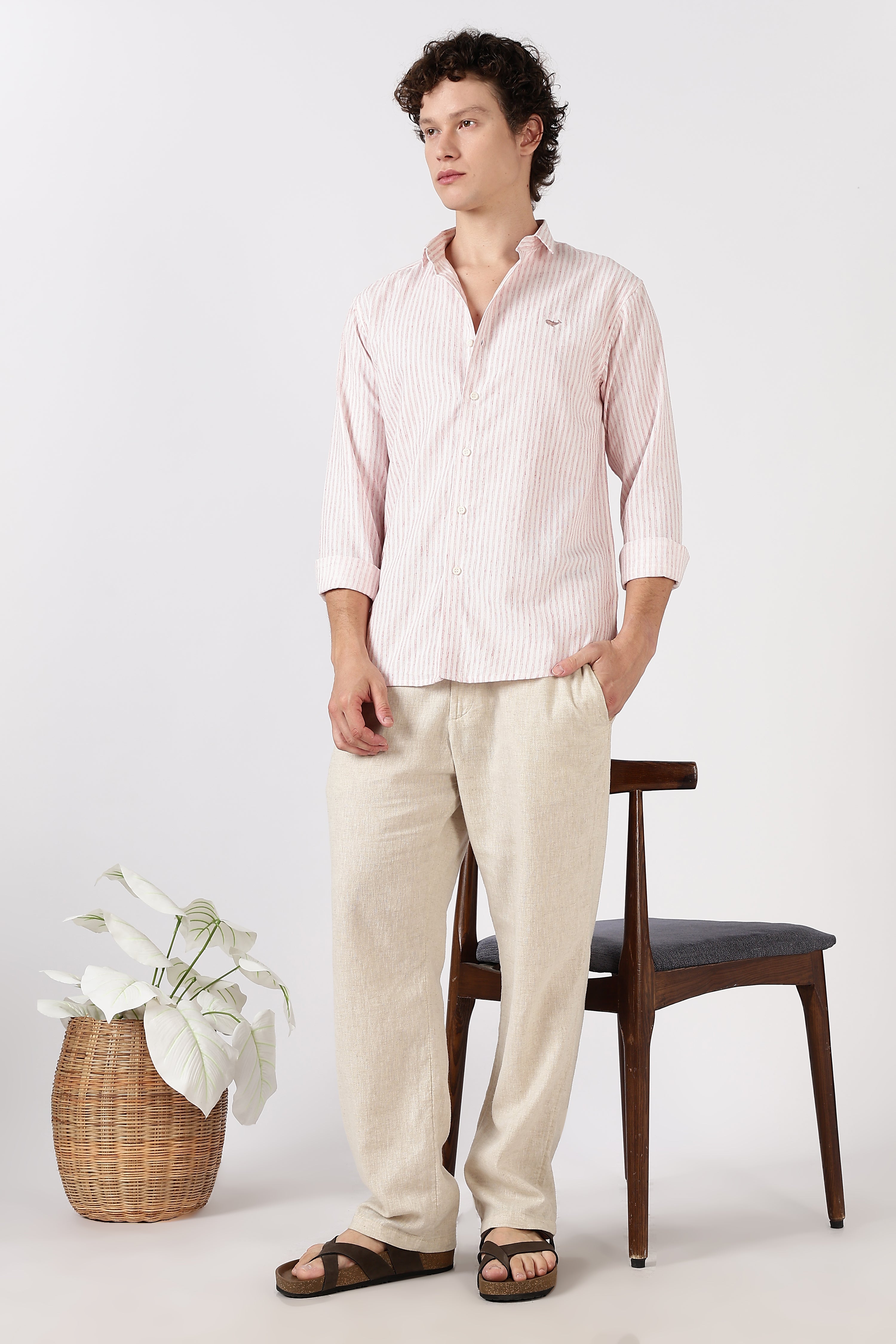 Blush Harbor Striped Cotton Essential Shirt