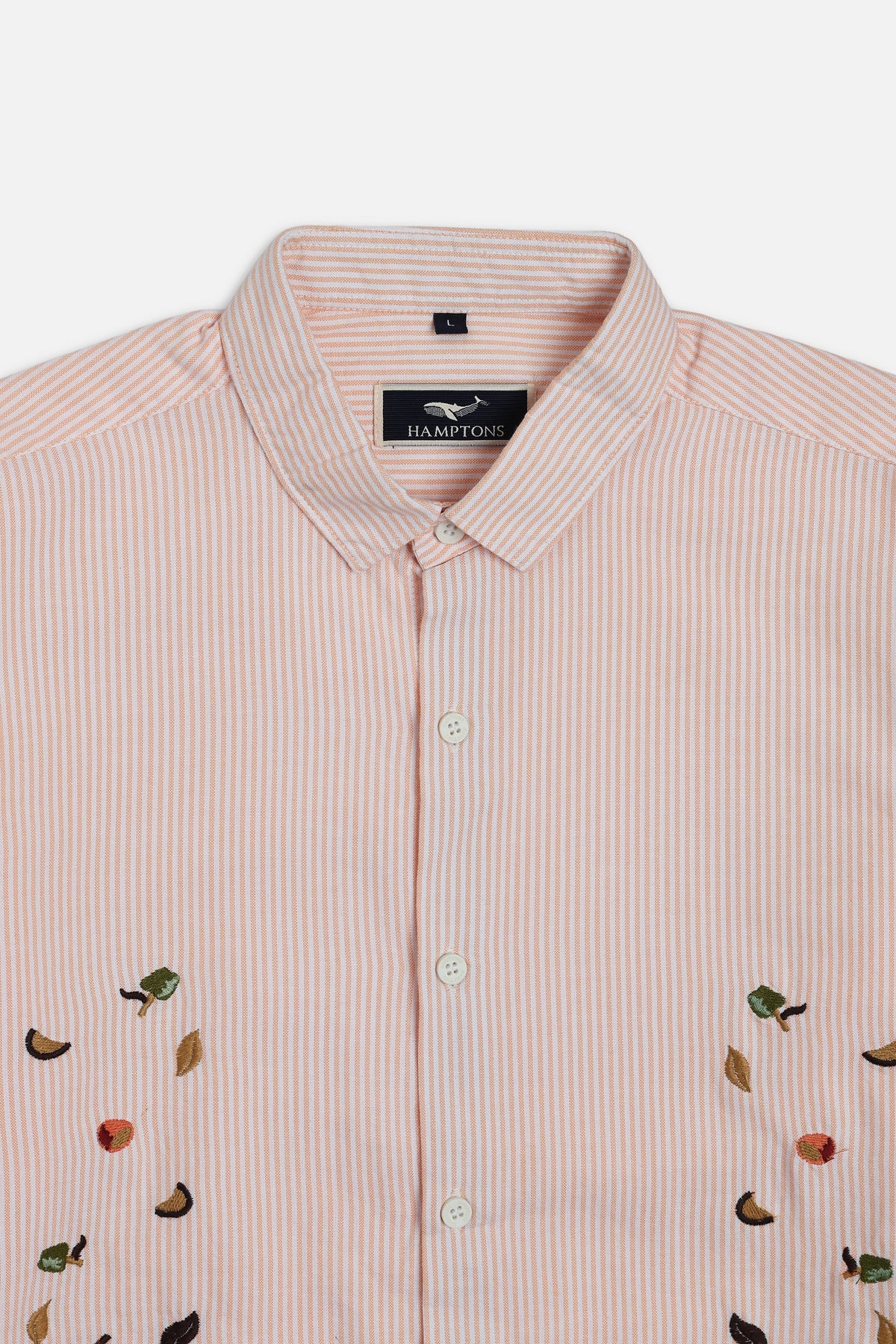 Haven Botanical Cotton Regular Fit Orange Striped Shirt