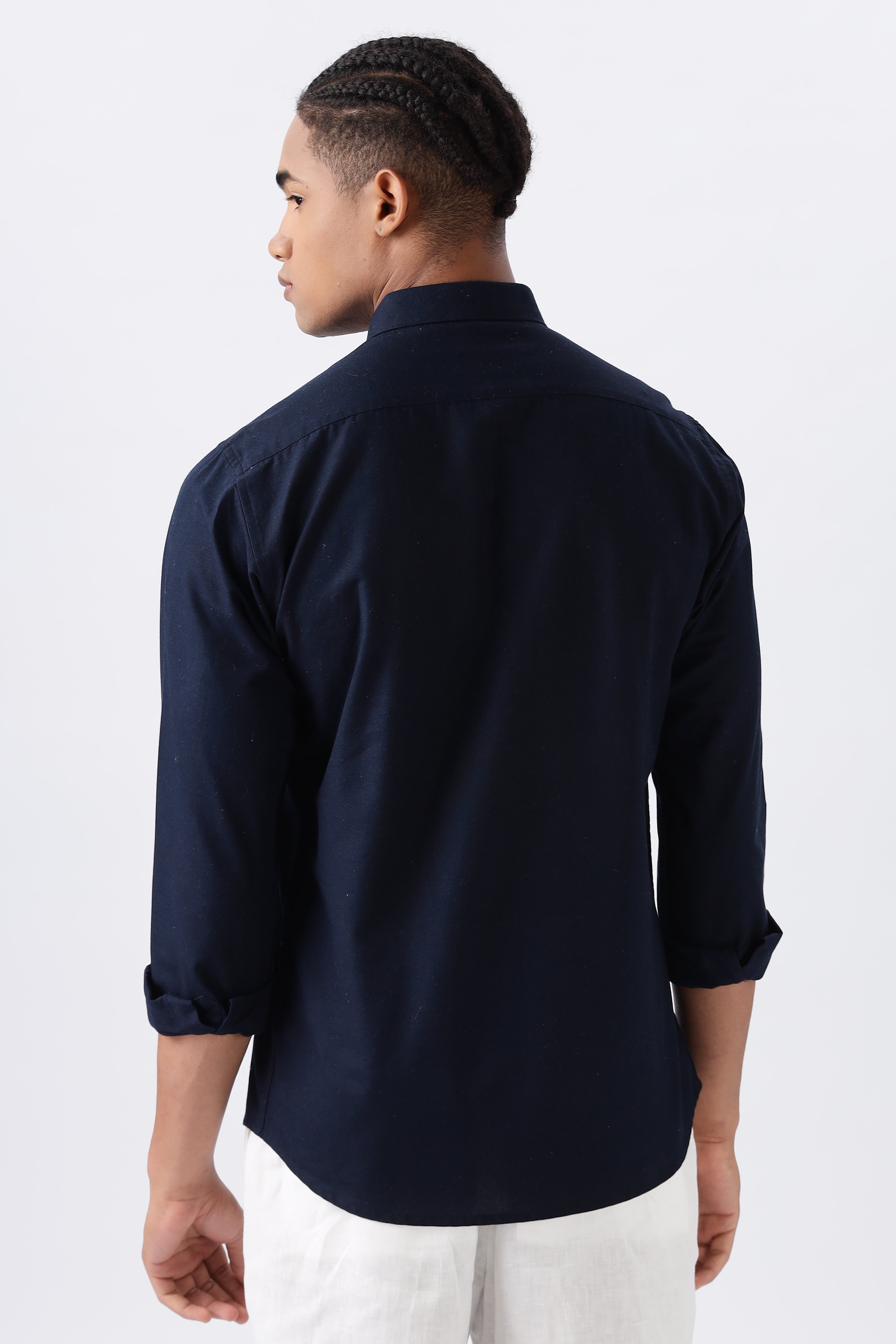 Blue Tuscany Barn Pottery Embroidery Shirt
