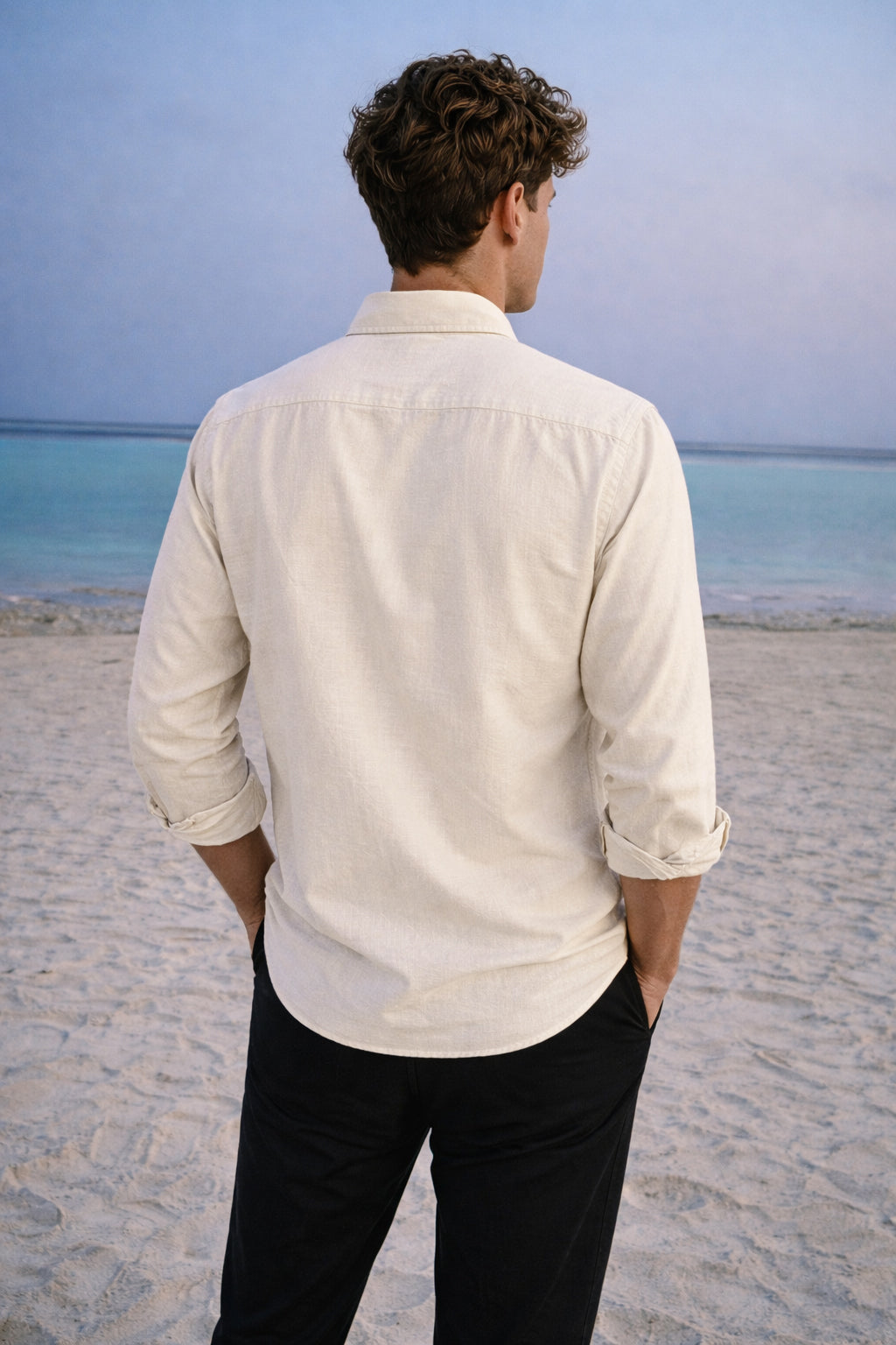 Sands of Sunday Cotton-Linen Regular Fit Beige Essential Shirt