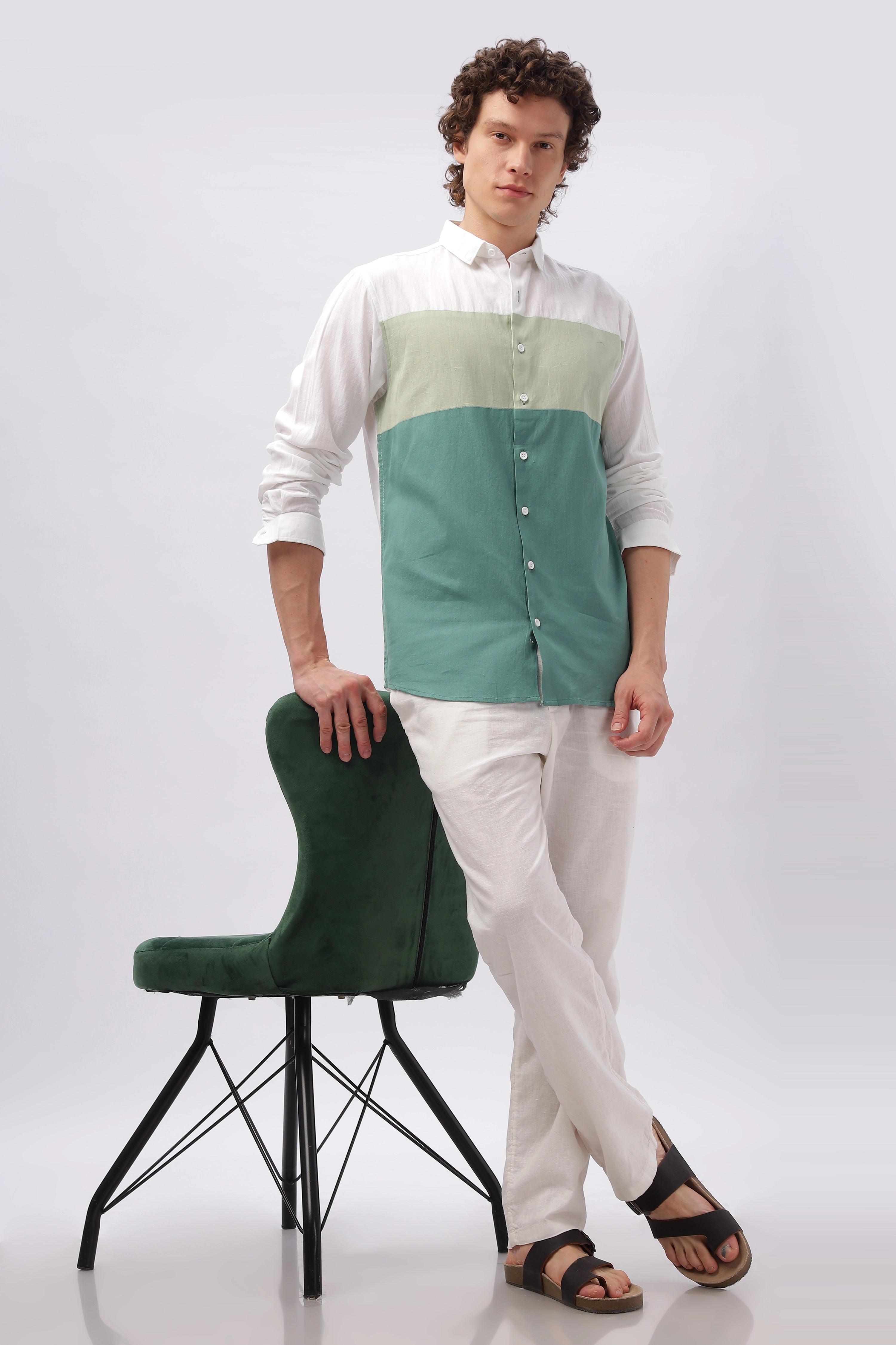Cut & Sew Amalfi Hue Cotton Shirt