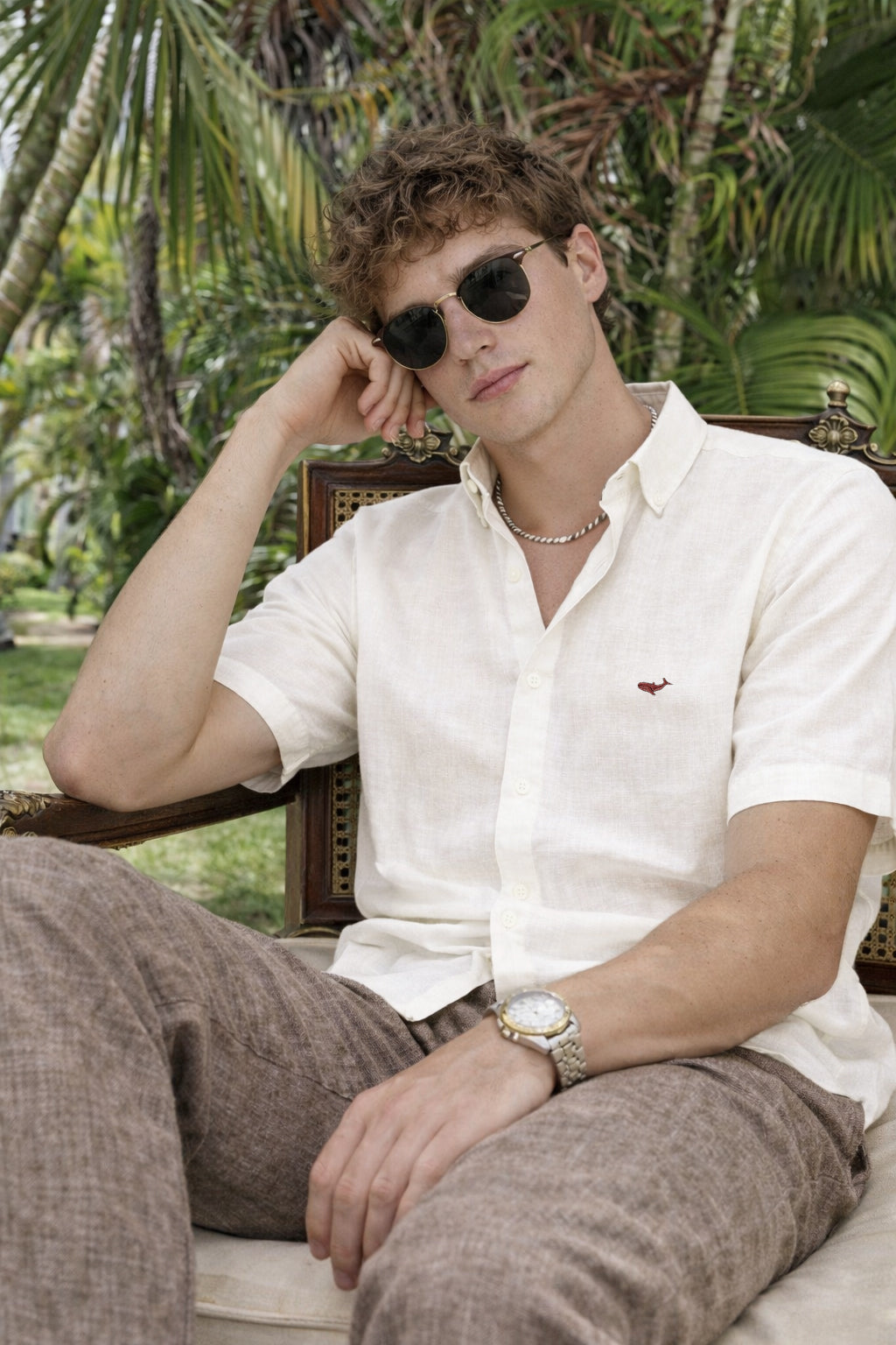 Quiet Coast Cotton-Linen Regular Fit White Shirt