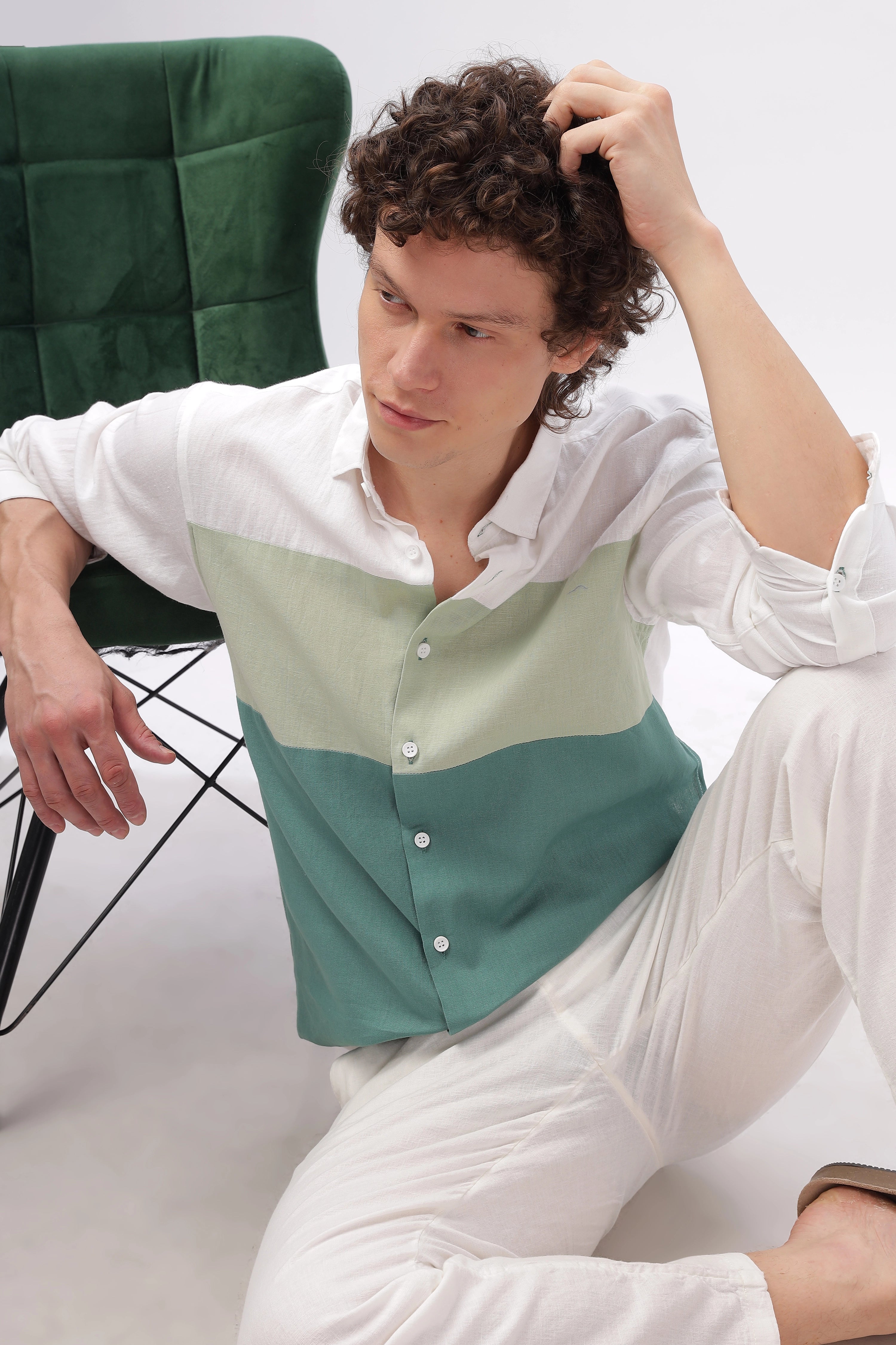 Cut & Sew Amalfi Hue Cotton Shirt