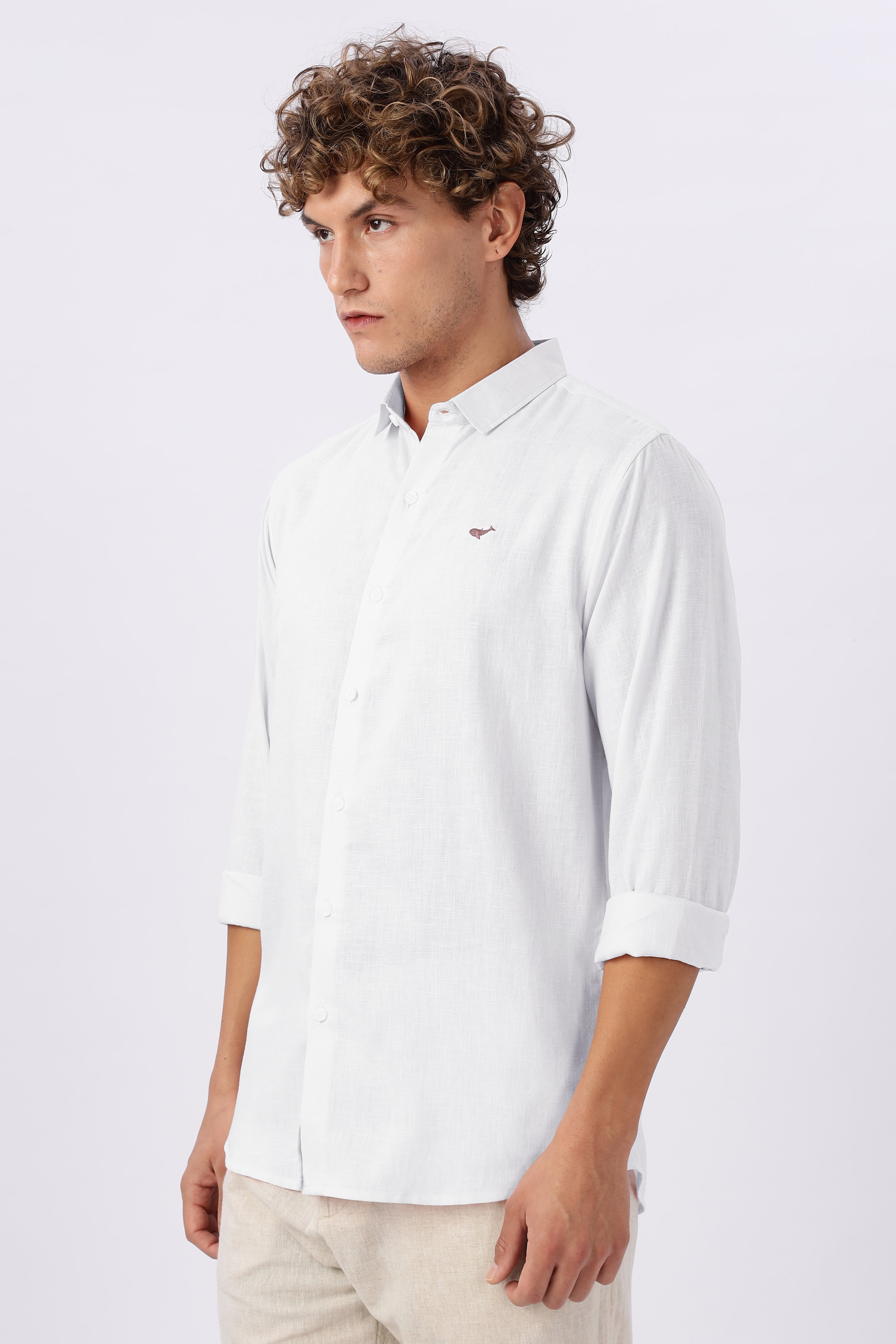 Classic White 100% Linen 44 Lea Shirt